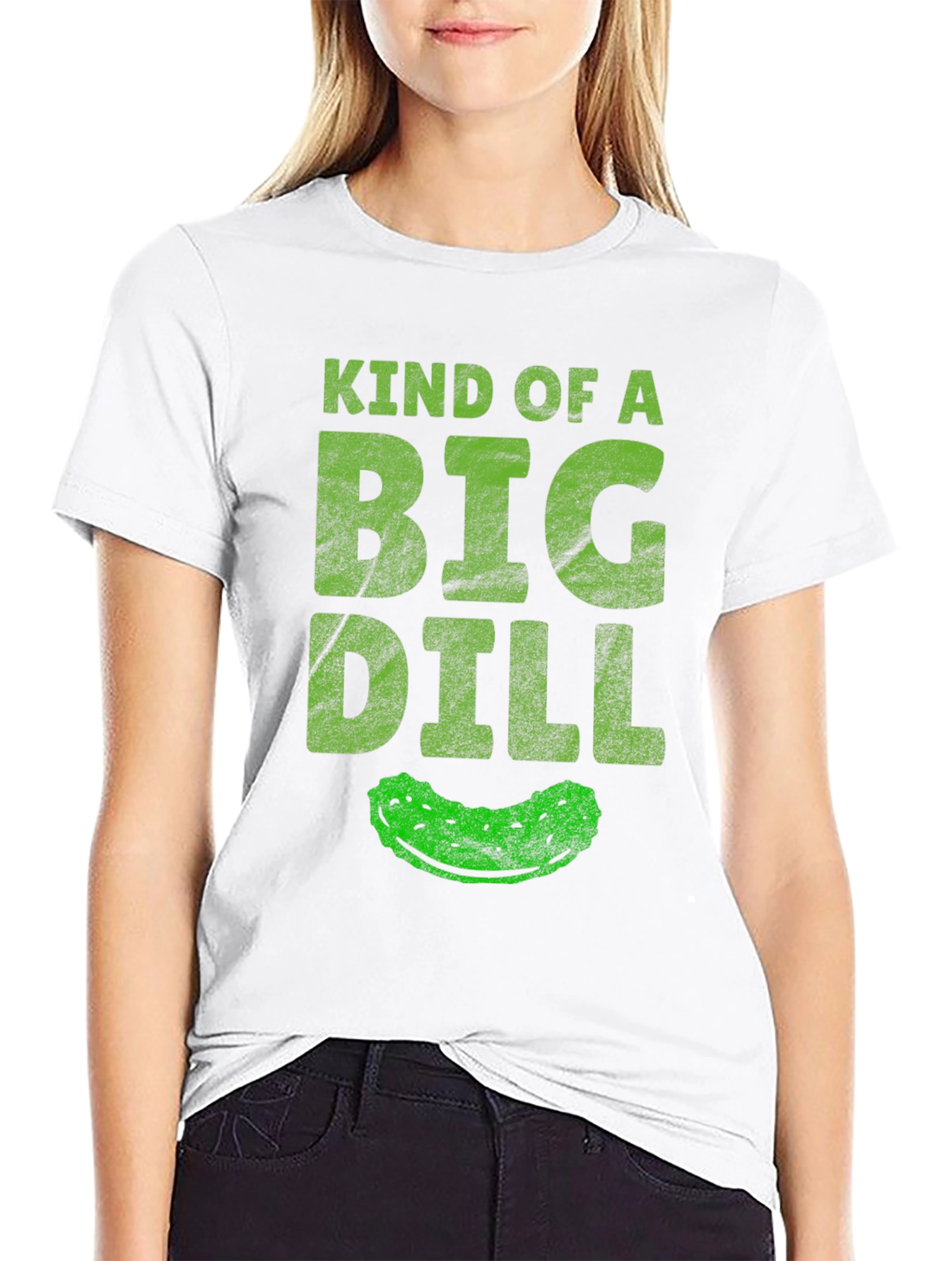 Black Kind of a Big Dill T-Shirt - Funny Pickle Tee view 9