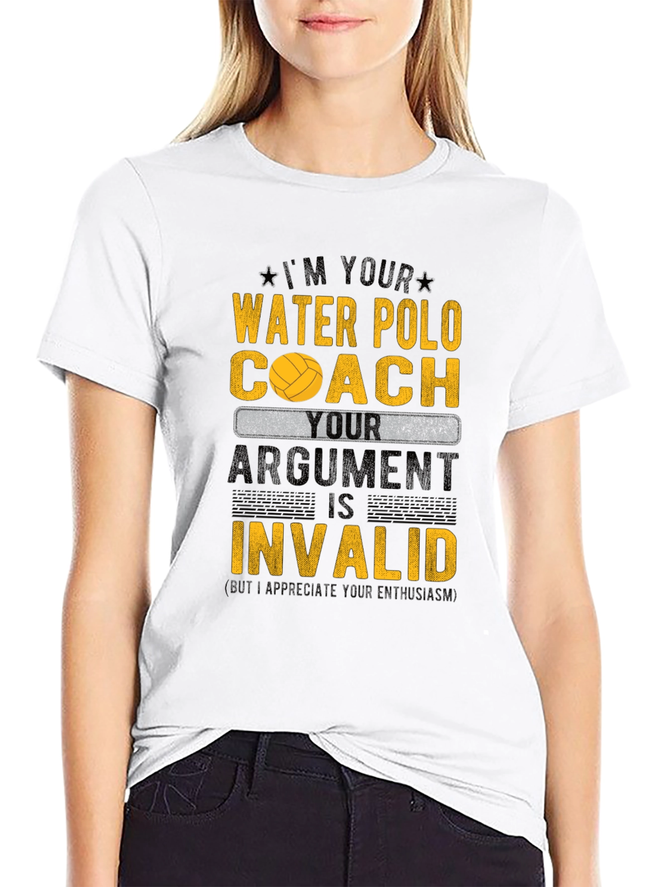 Black Water Polo Coach T-Shirt - Your Argument is Invalid! view 9