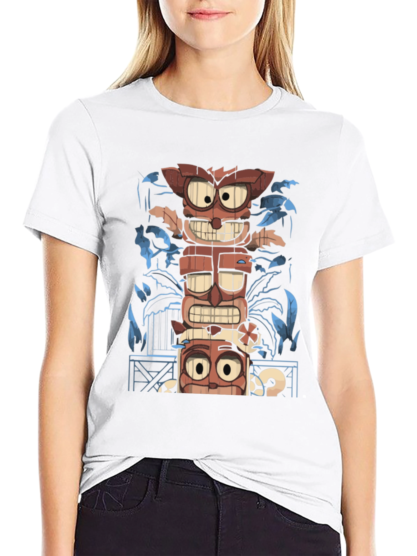 Black Tiki Totem Graphic Tee - Island Vibes T-Shirt view 9