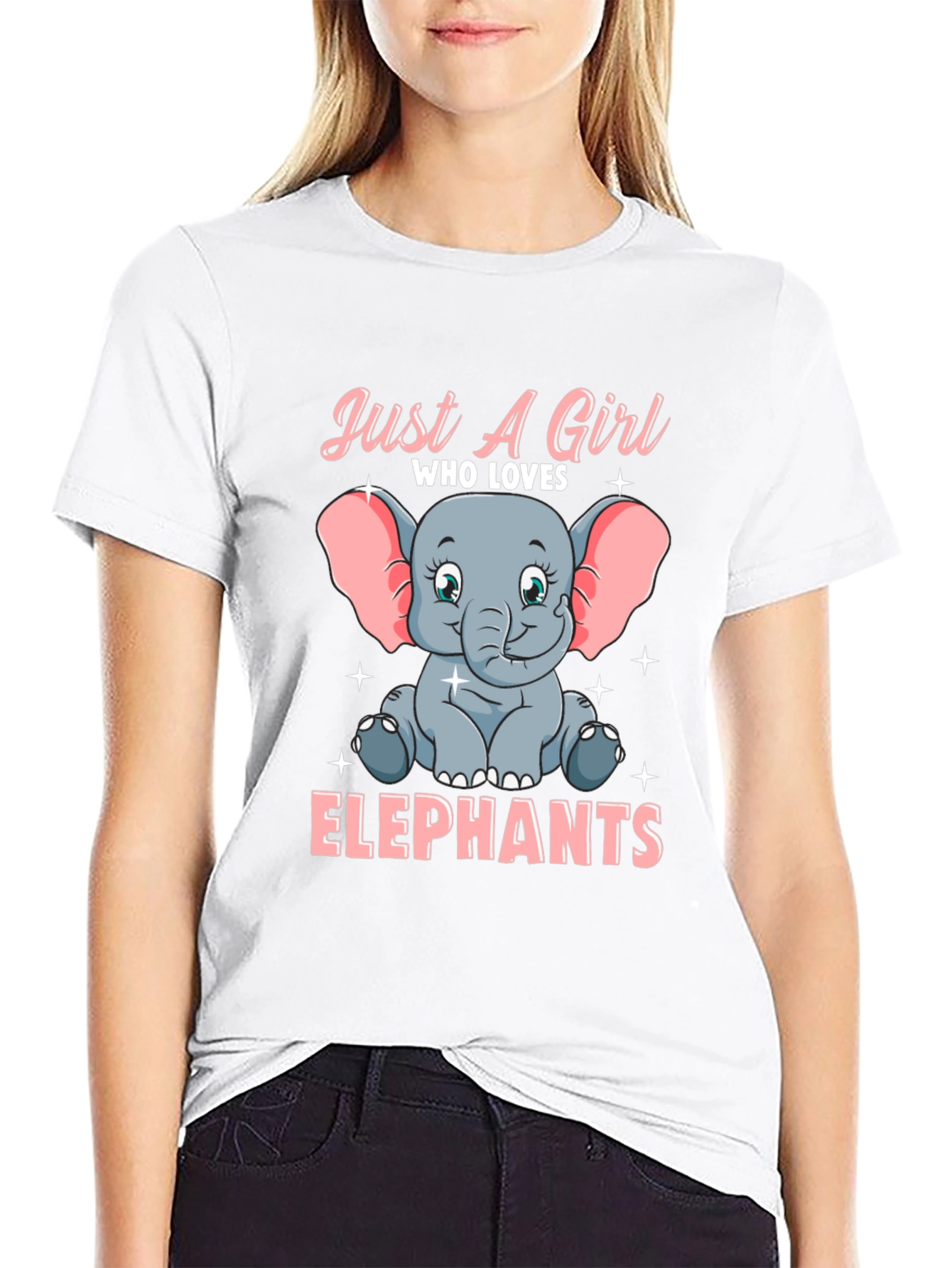 Black Girl's Elephant Lover Graphic T-Shirt view 9