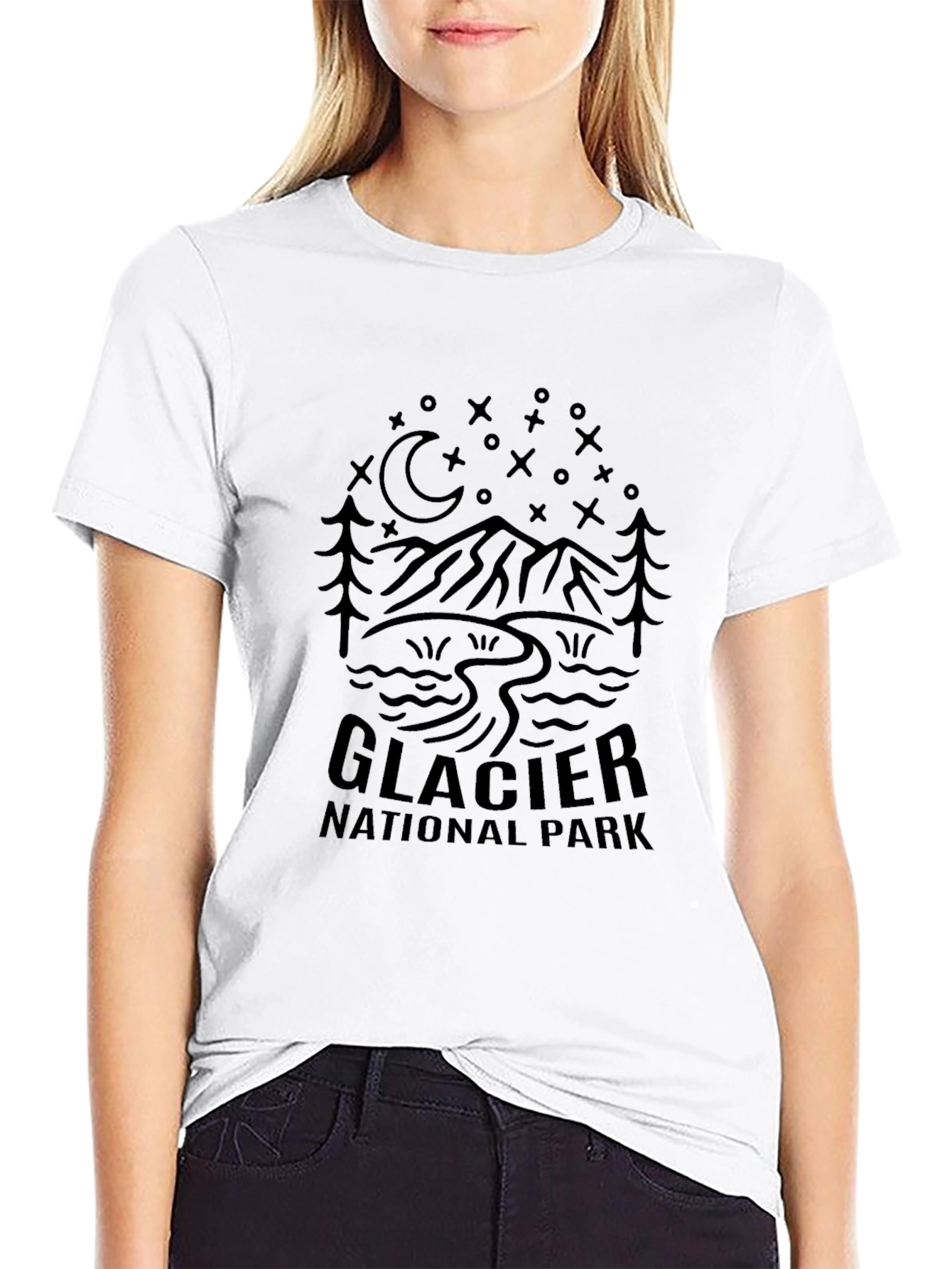 Black Glacier National Park Black T-Shirt view 9
