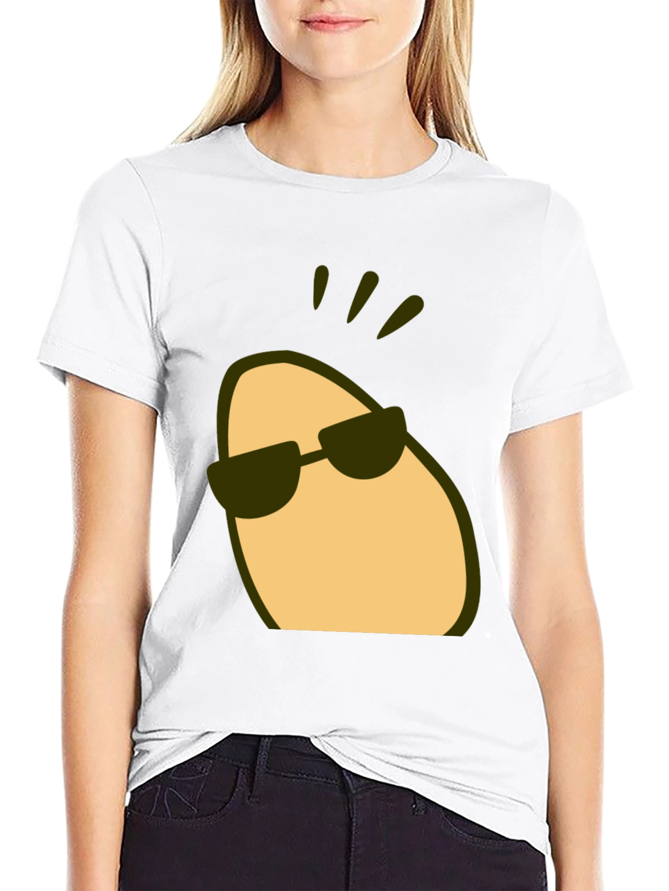 Black Cool Potato Tee - Funny Cartoon Graphic T-Shirt view 9