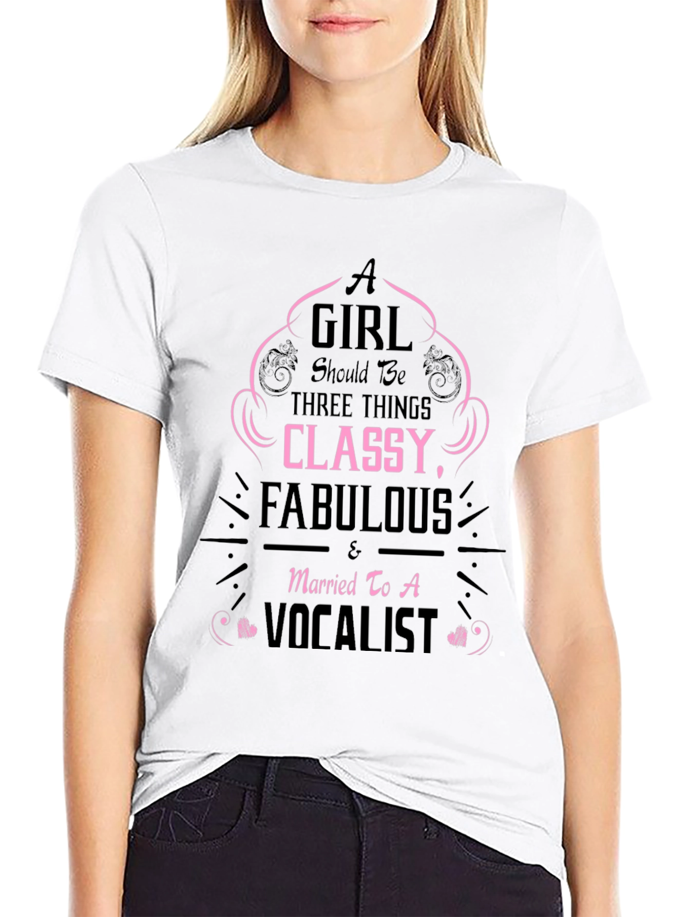 Black Classy Vocalist T-Shirt - Graphic Tee view 9