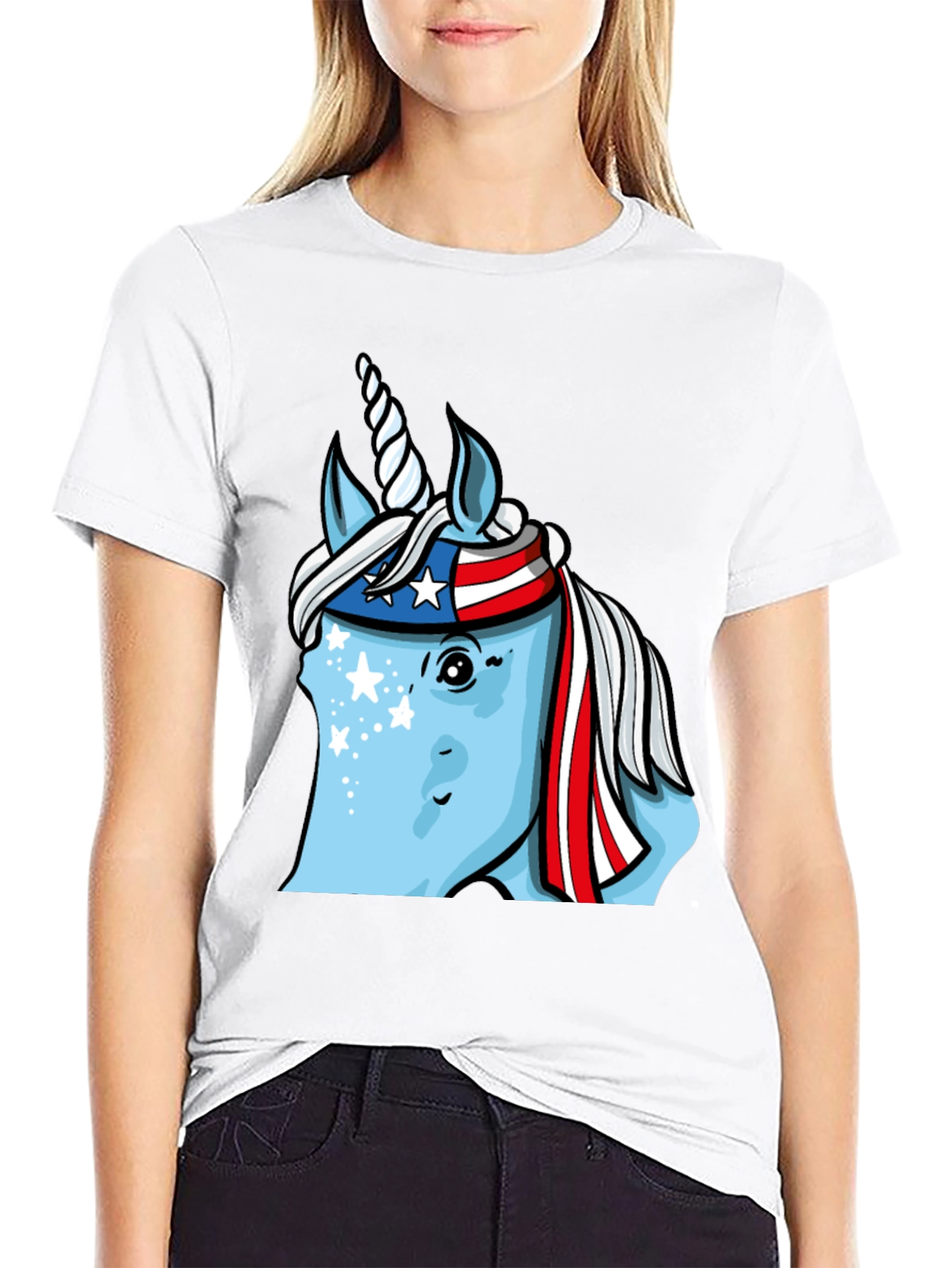 Black Patriotic Unicorn T-Shirt view 9