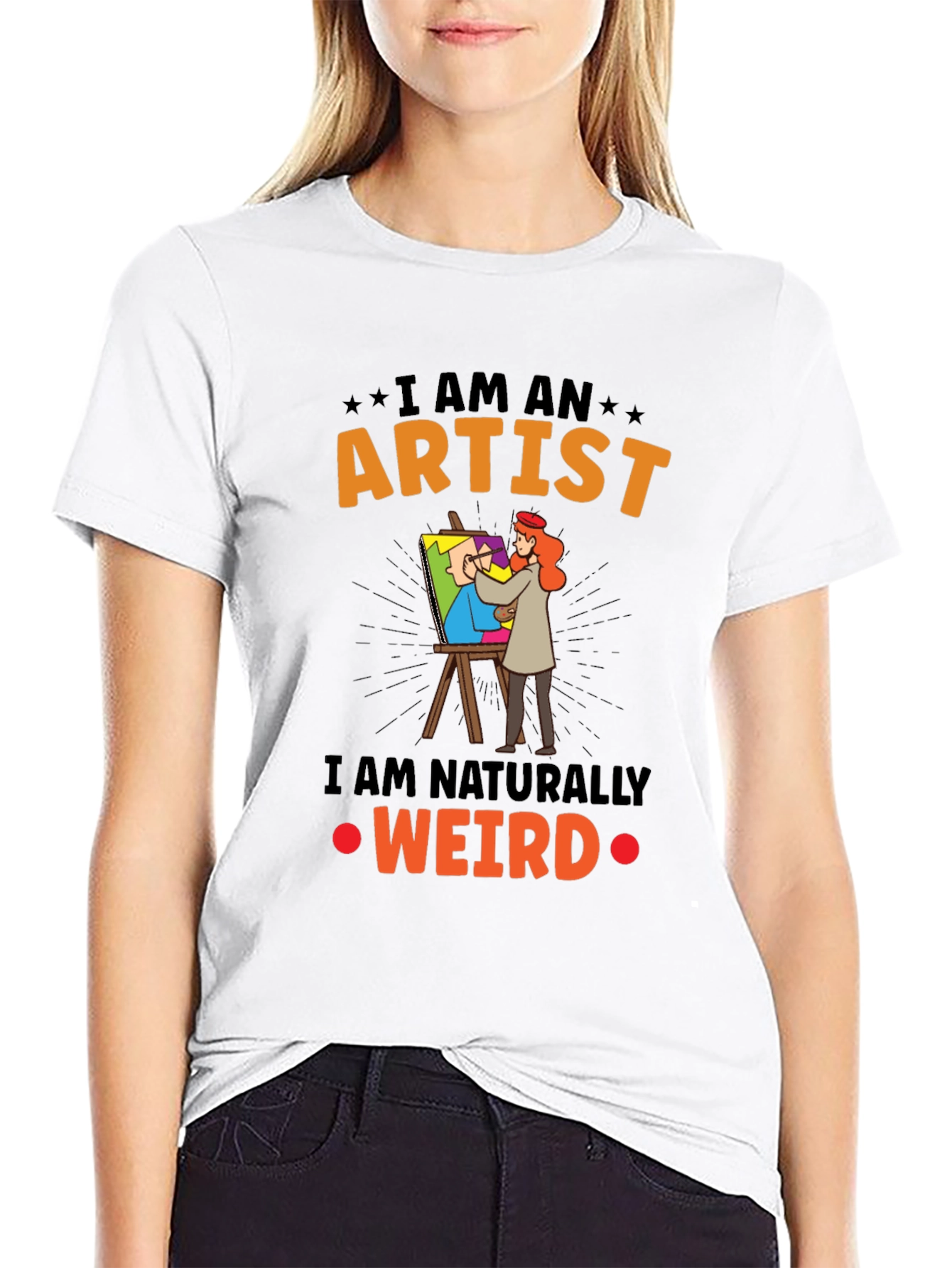Black I Am An Artist Weird T-Shirt view 9