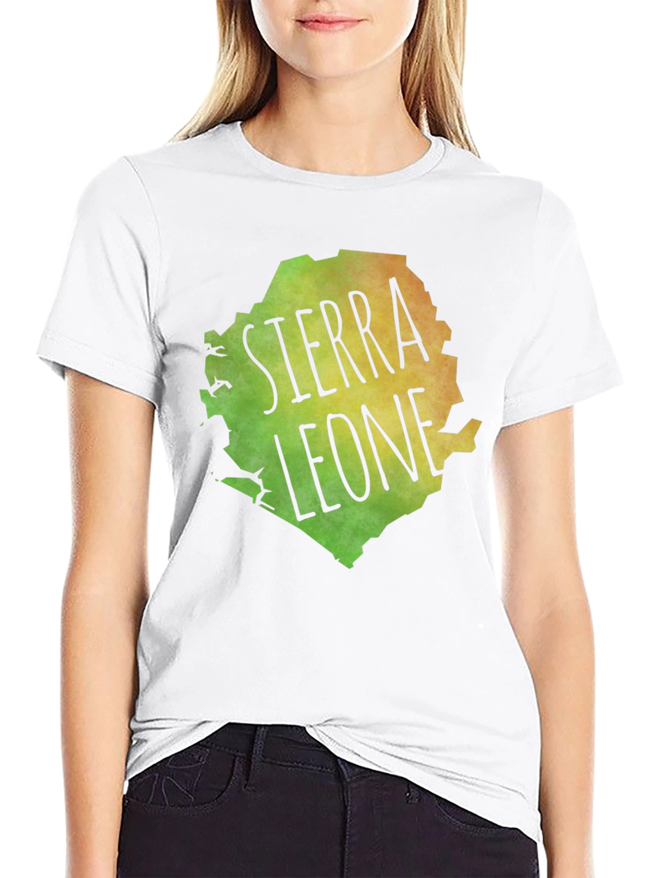 Black Sierra Leone Map Graphic Tee - Black Cotton Blend view 9