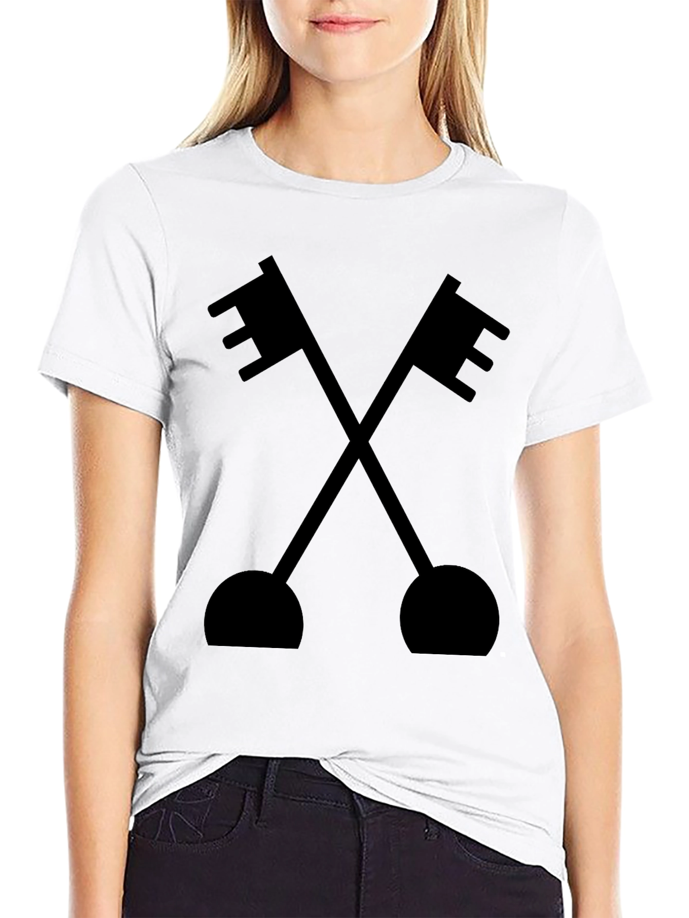 Black Crossed Keys Graphic Tee - Classic Black T-Shirt view 9