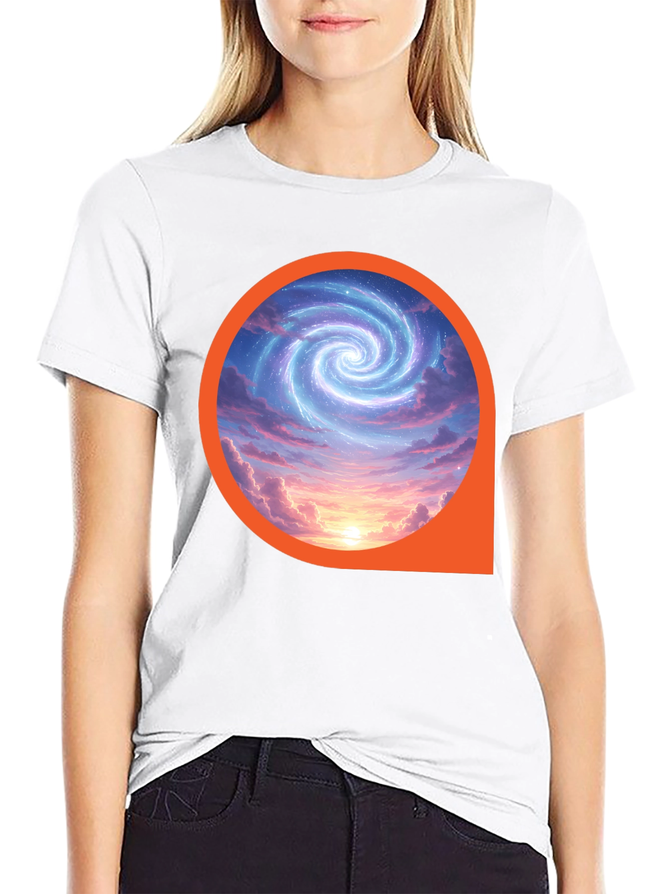 Black Cosmic Swirl Graphic Tee - Modern Style view 9