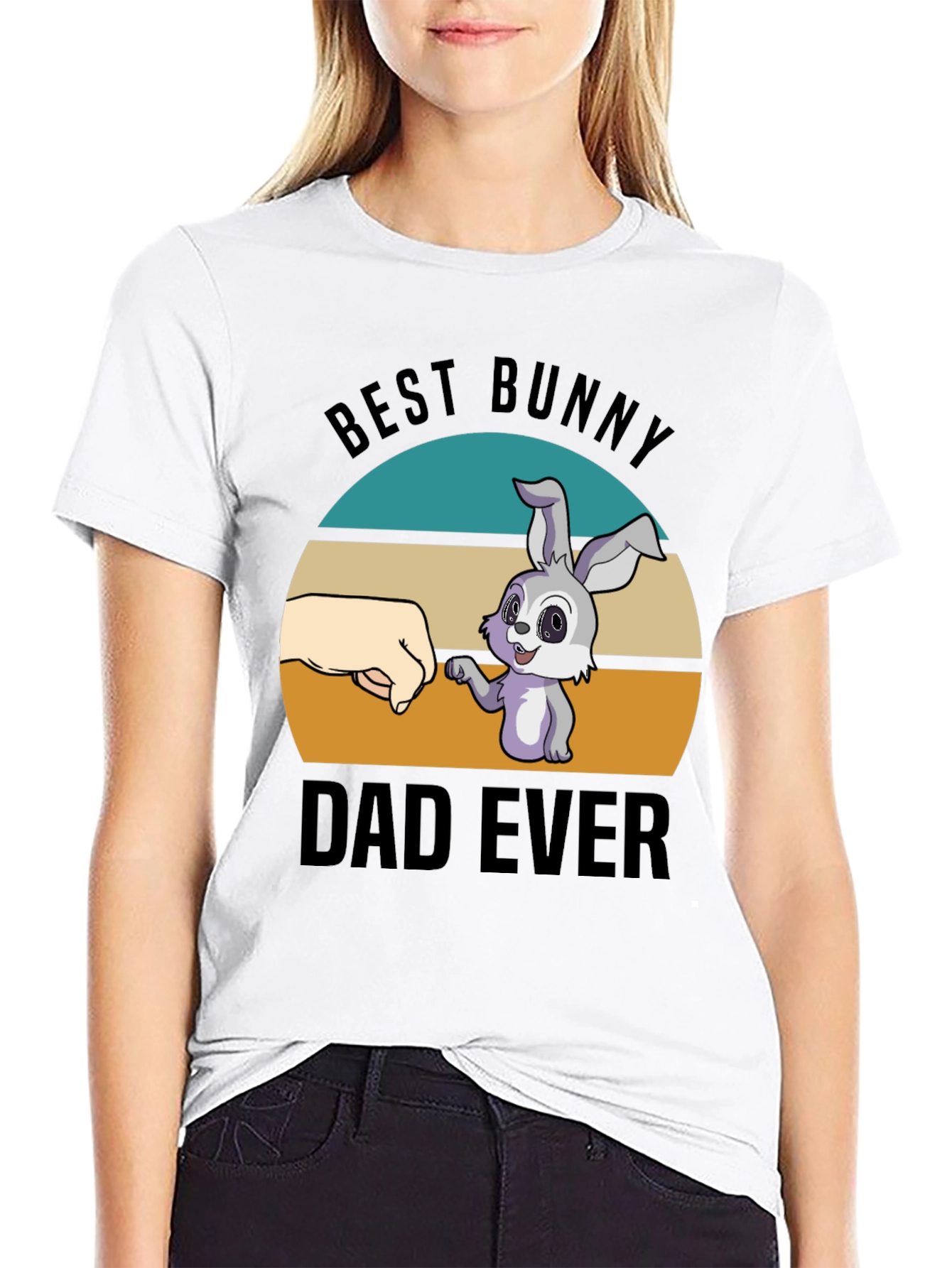 Black Best Bunny Dad Ever T-Shirt - Father's Day Tee view 9