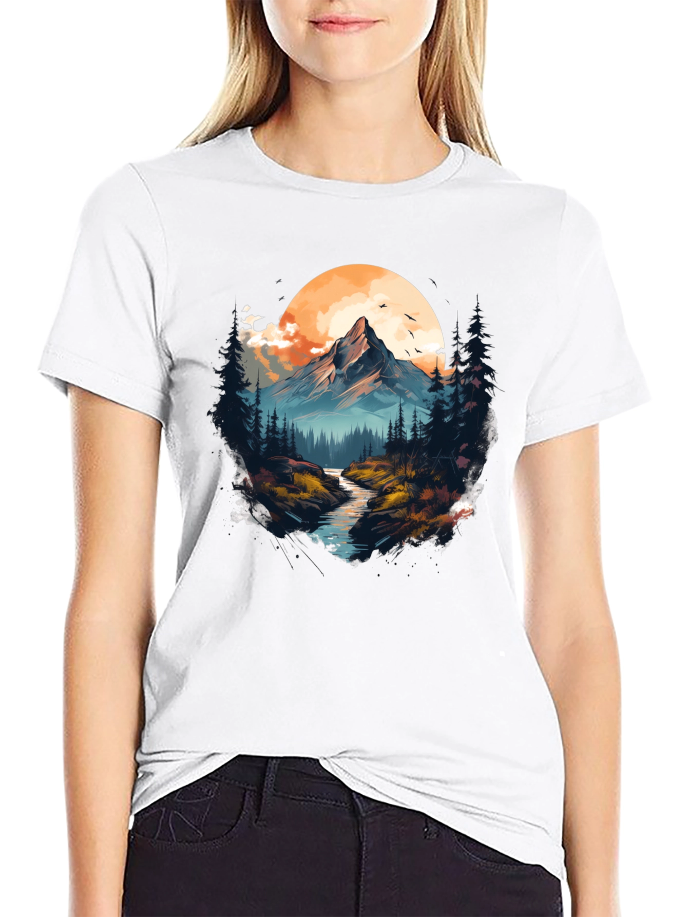 Black Mountain River Graphic T-Shirt - Nature Lover's Tee view 9
