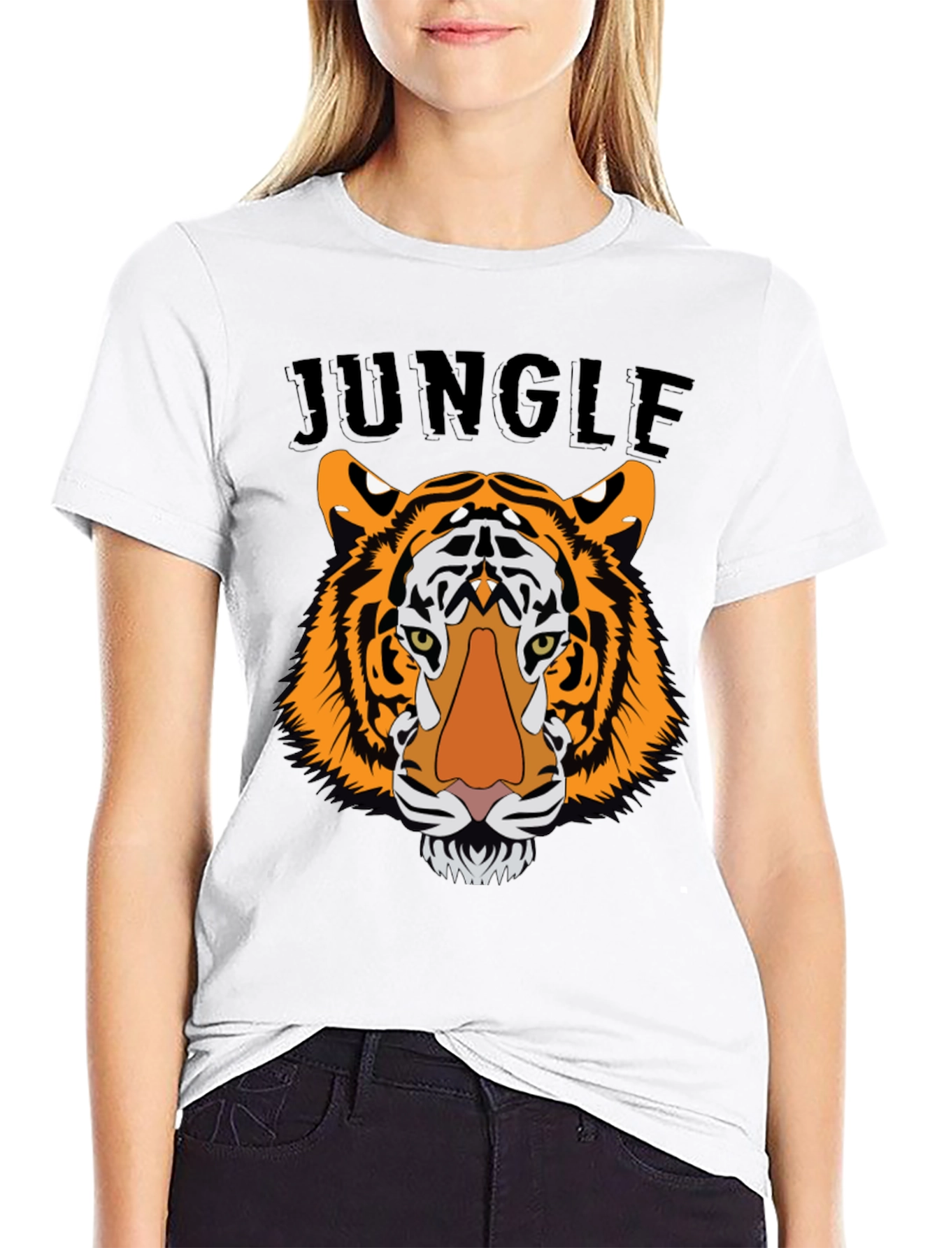 Black Jungle Tiger Graphic Tee - Bold Statement Shirt view 9