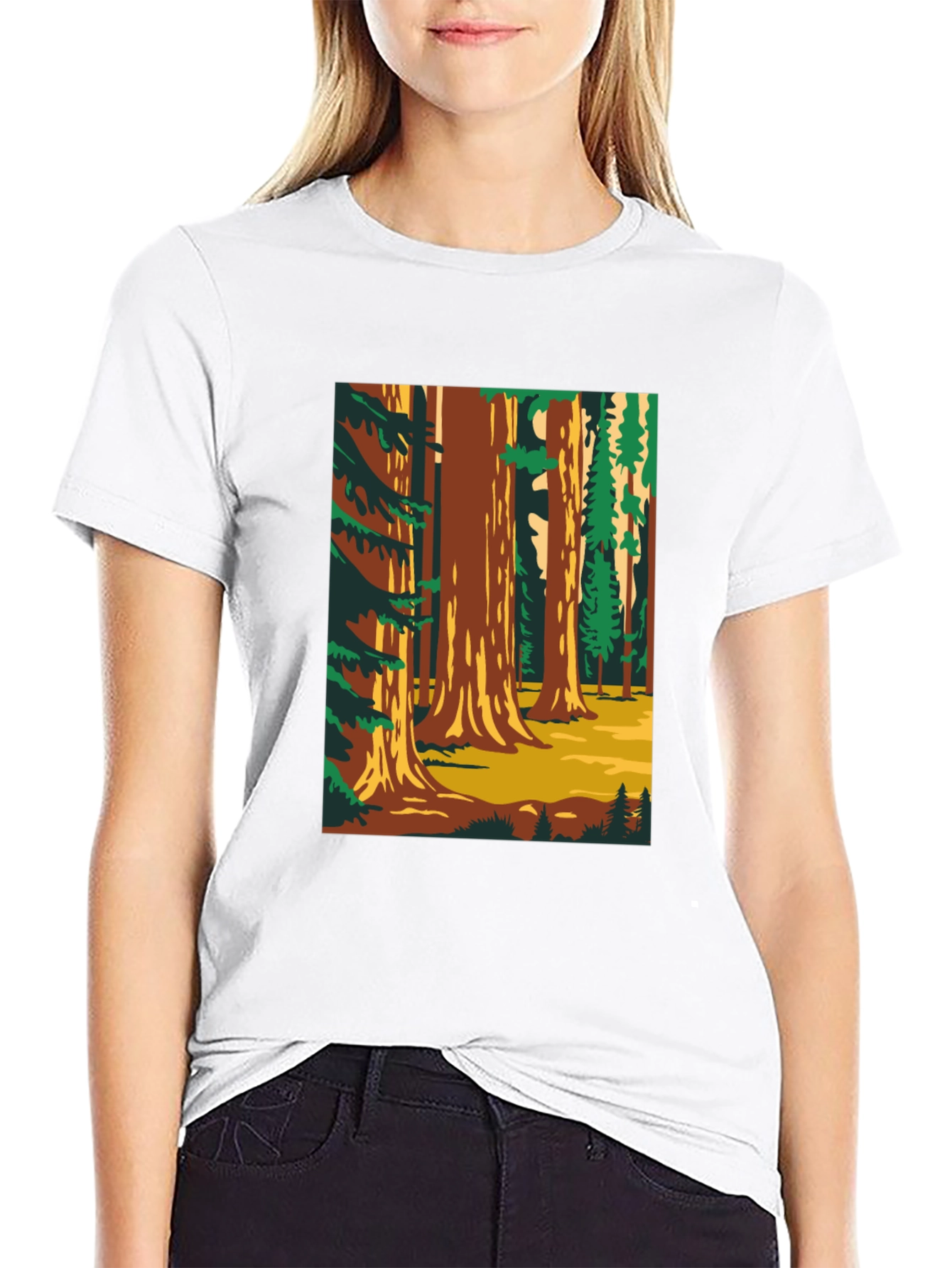 Black Sequoia Forest Graphic T-Shirt - Nature Lover Tee view 9