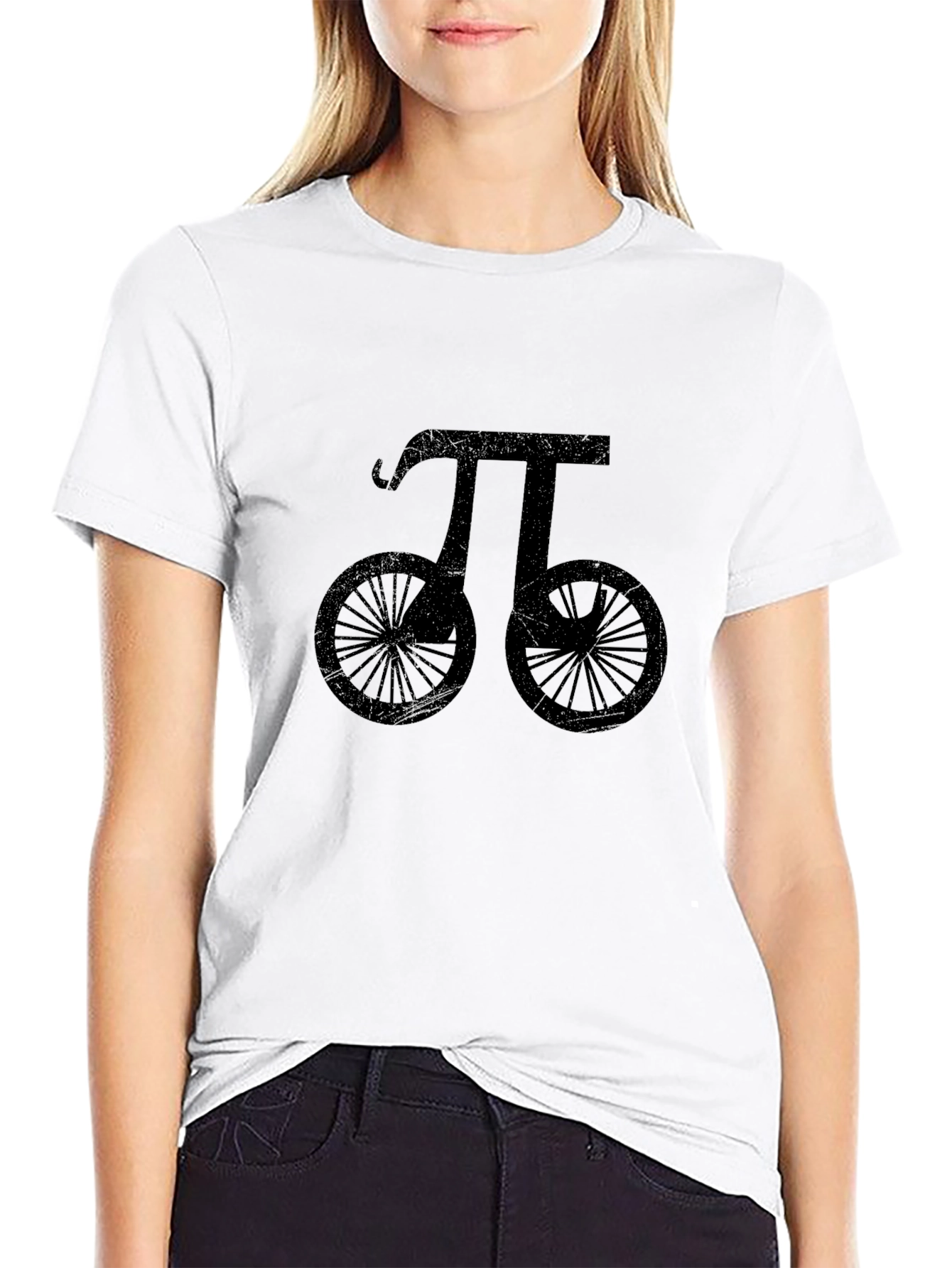 Black Pi Bike Graphic T-Shirt - Cool Math & Cycling Design view 9