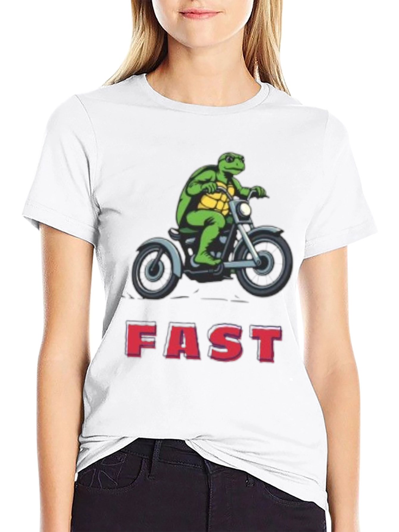 Black Turtle on Motorcycle FAST T-Shirt view 9