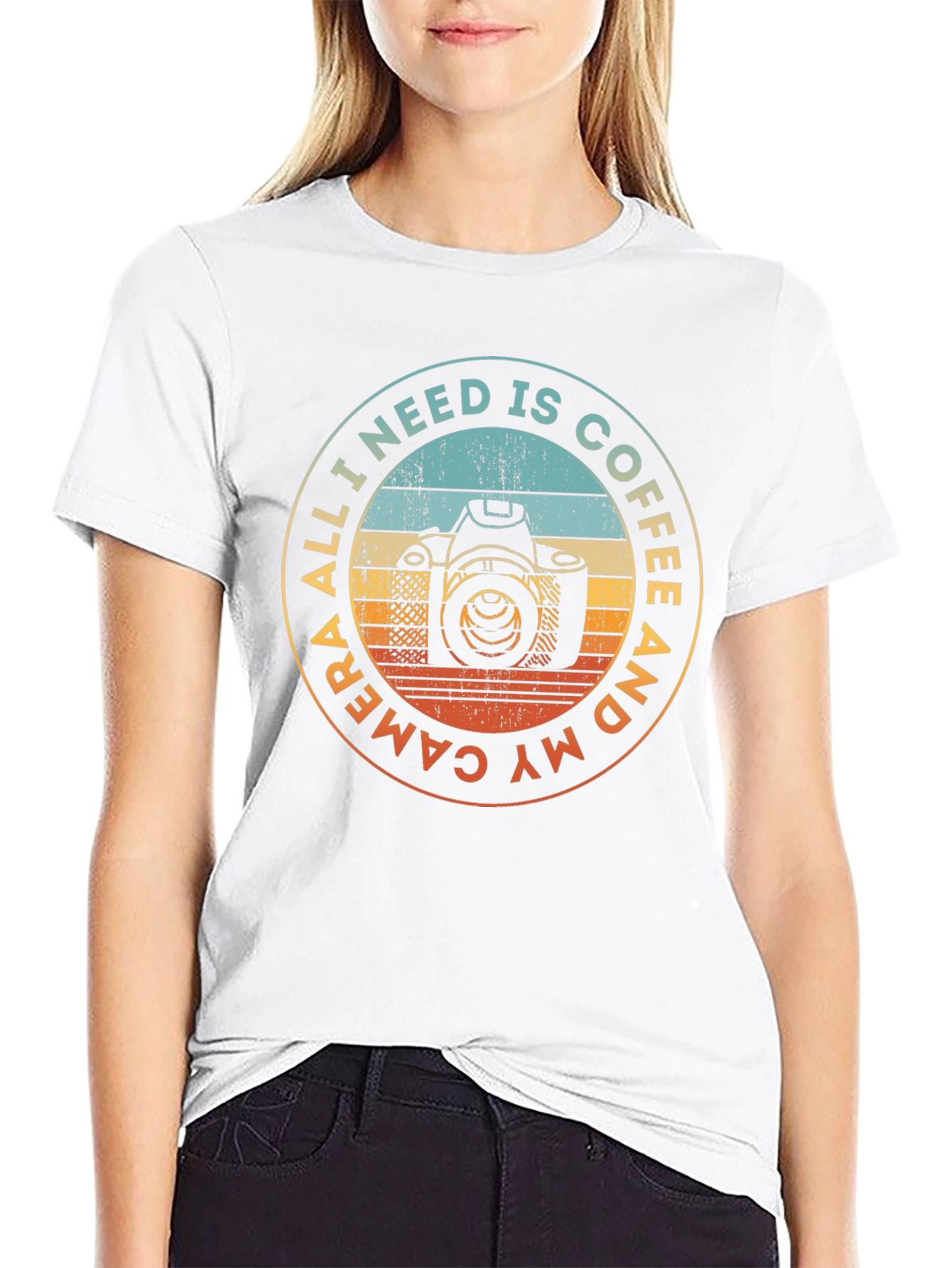 Black Coffee & Camera T-Shirt - Photographer Gift view 9