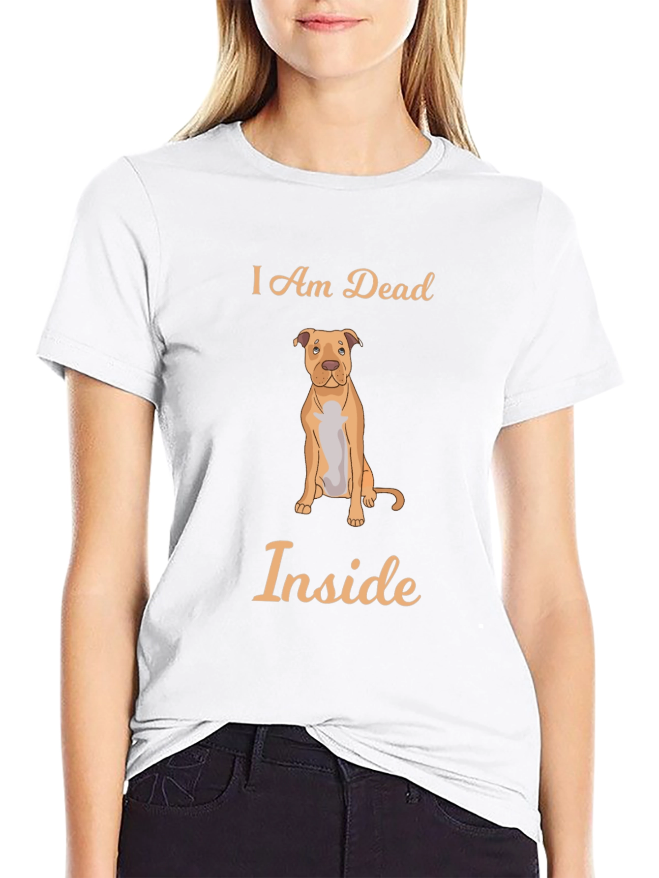 Black I Am Dead Inside Dog Graphic T-Shirt view 9