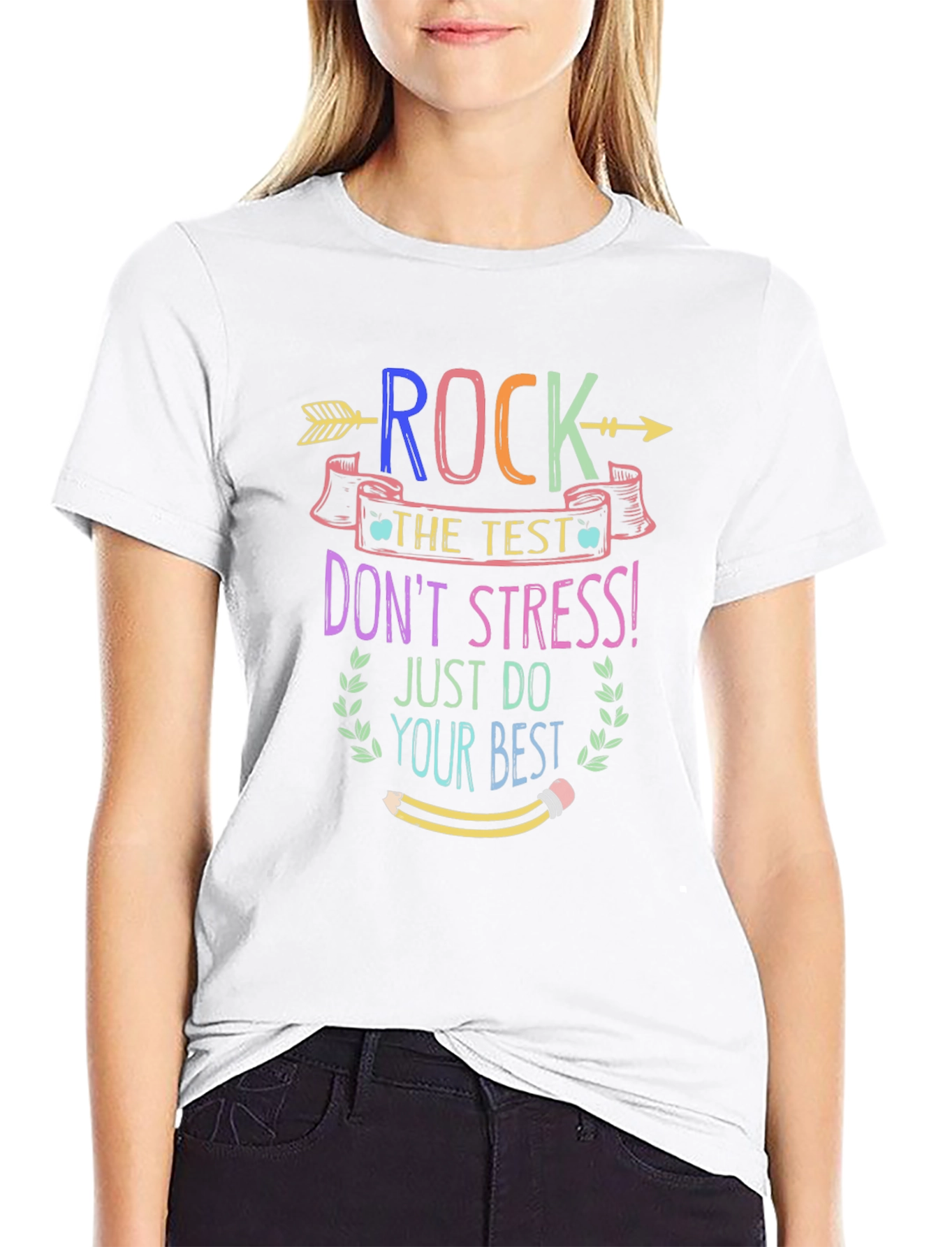 Black Rock The Test T-Shirt - Student Encouragement Tee view 9