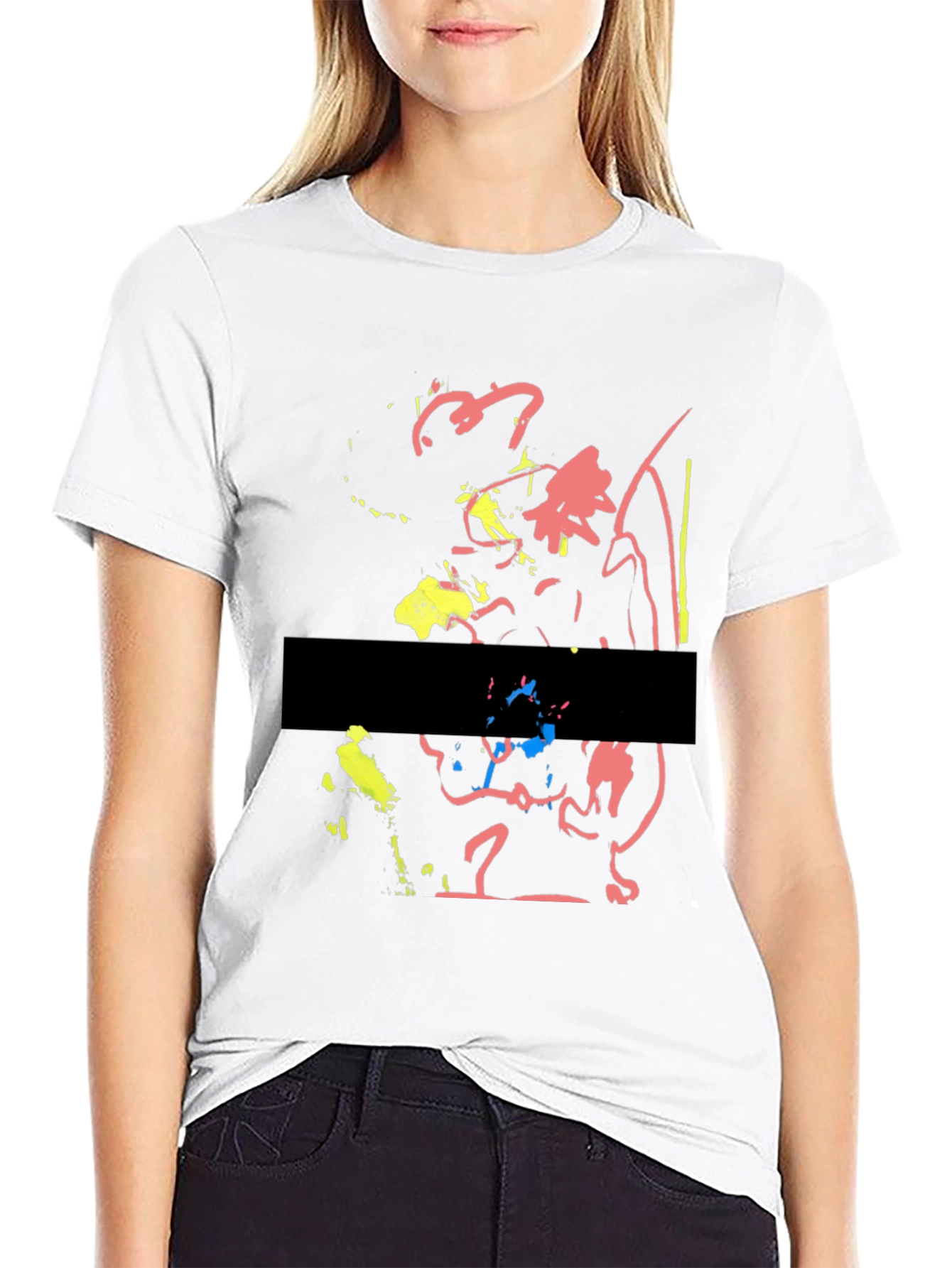 Black Abstract Art Black T-Shirt view 9