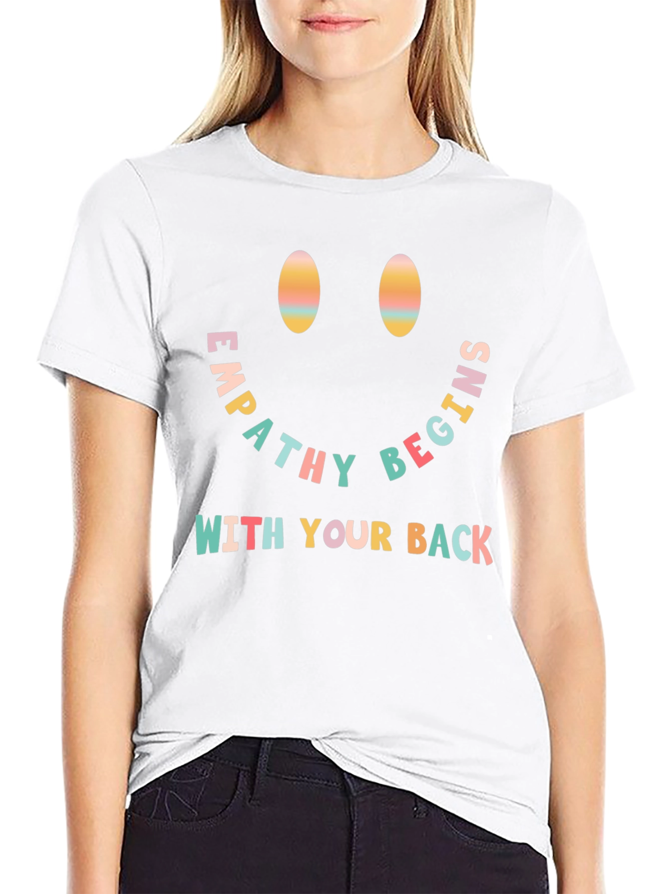 Black Empathy Begins With Your Back Graphic T-Shirt view 9