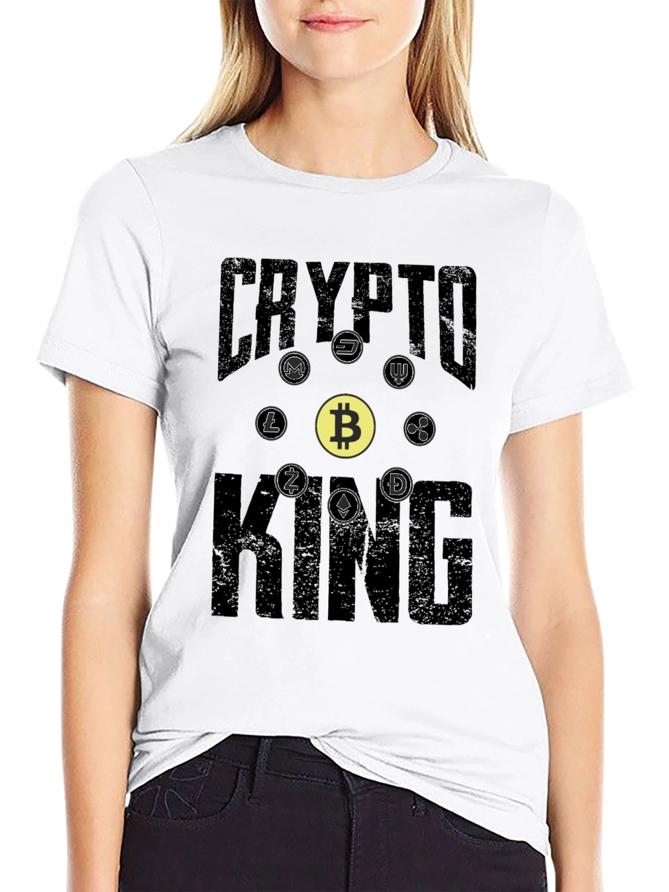 Black Crypto King Graphic Tee - Bitcoin & Altcoins view 9