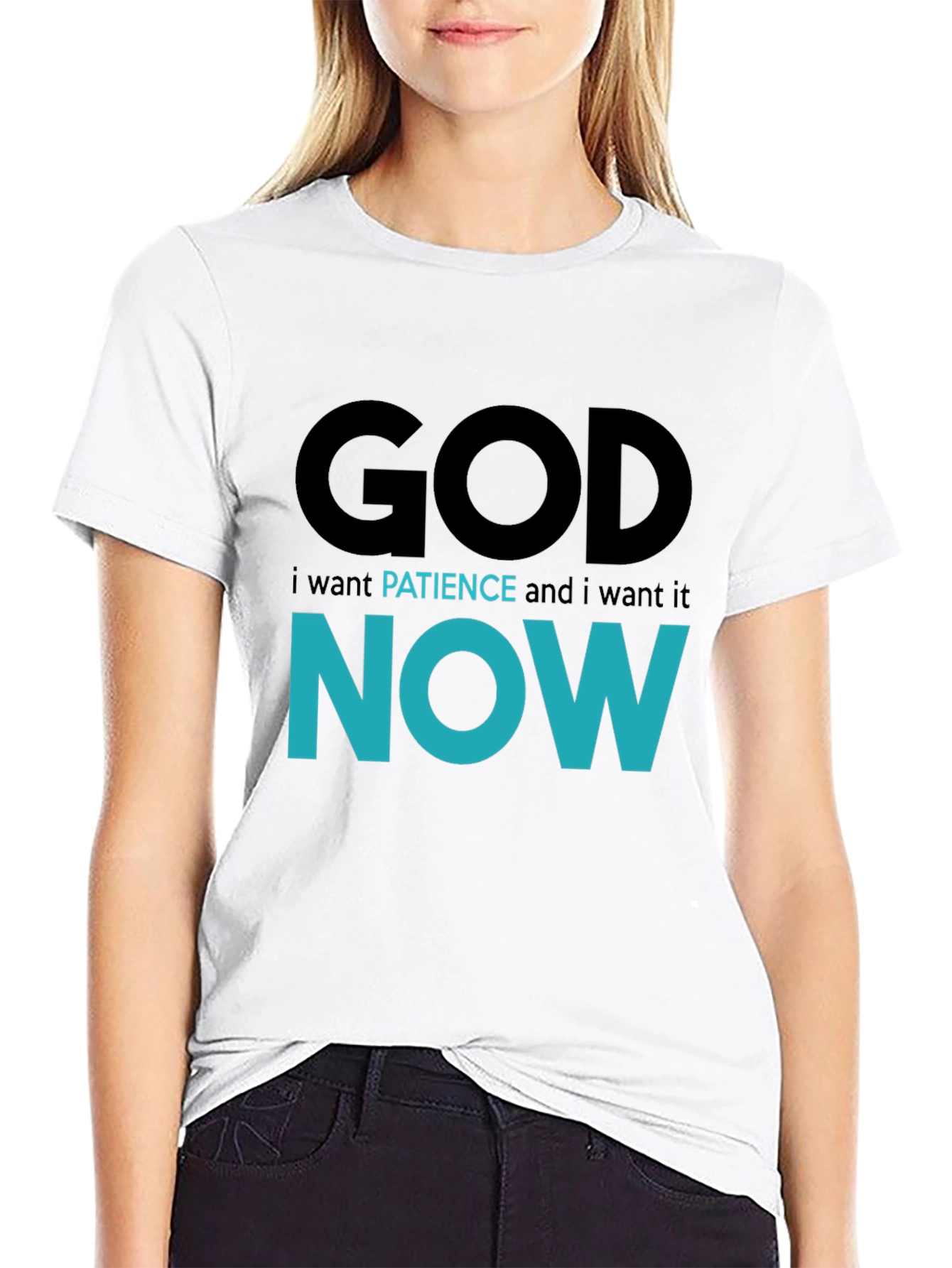 Black God Patience Now Graphic Tee - Soft Cotton T-Shirt view 9