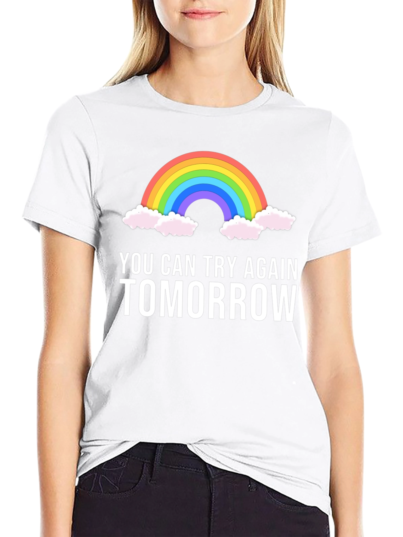 Black Rainbow Tomorrow Graphic Tee - Motivational T-Shirt view 9