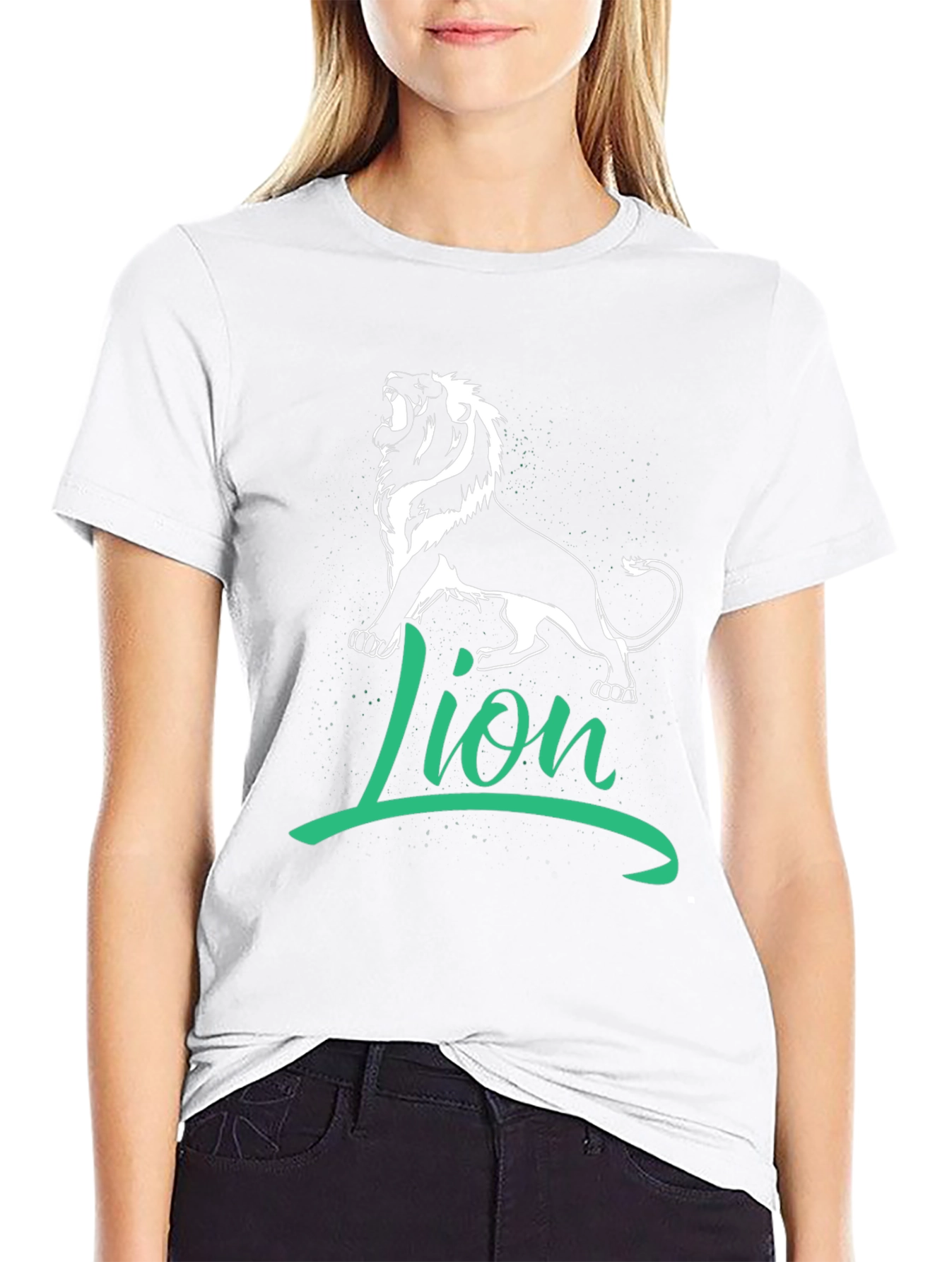 Black Lion Graphic Tee - Black Cotton T-Shirt view 9