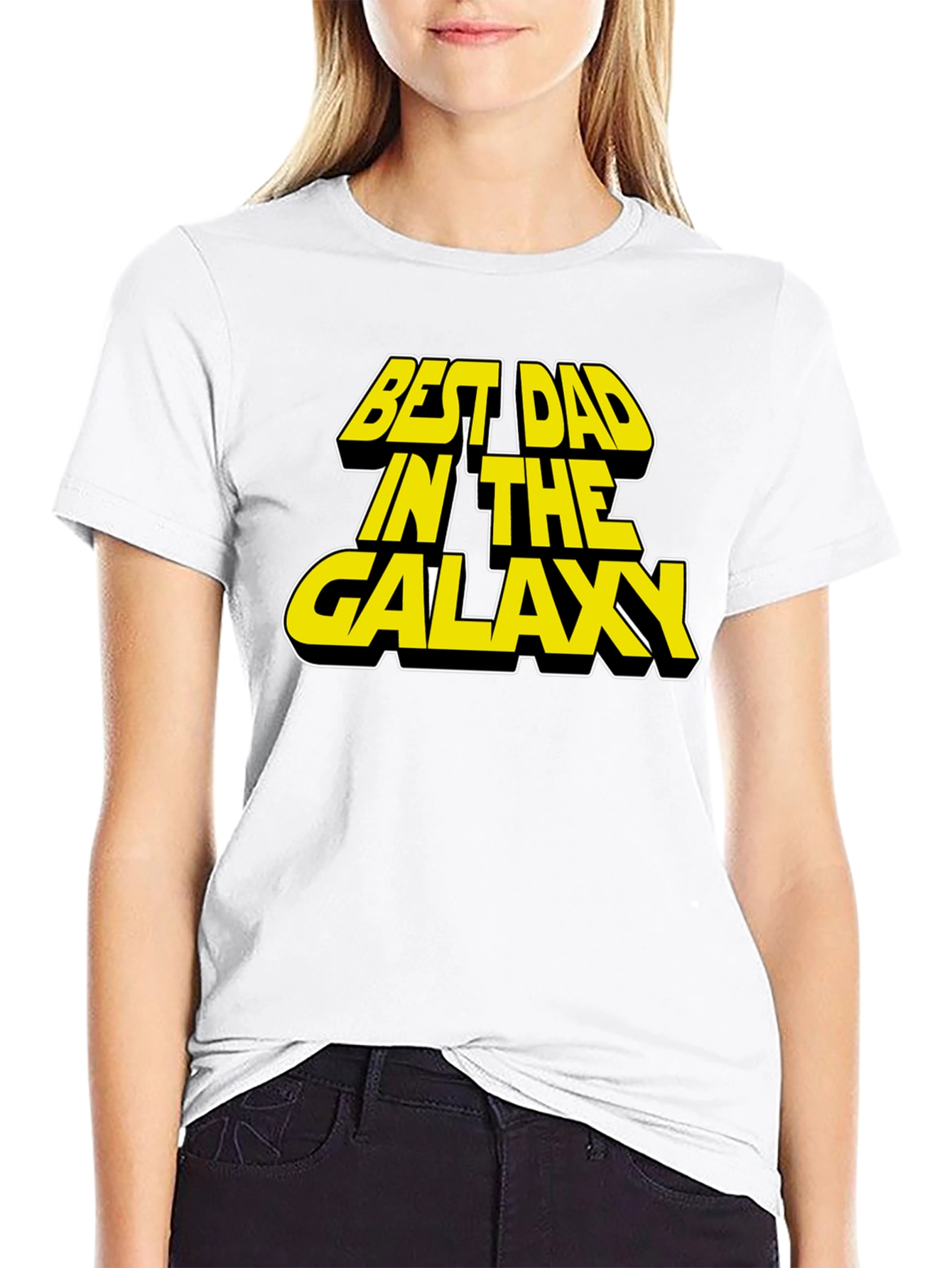 Black Best Dad in the Galaxy Black T-Shirt view 9