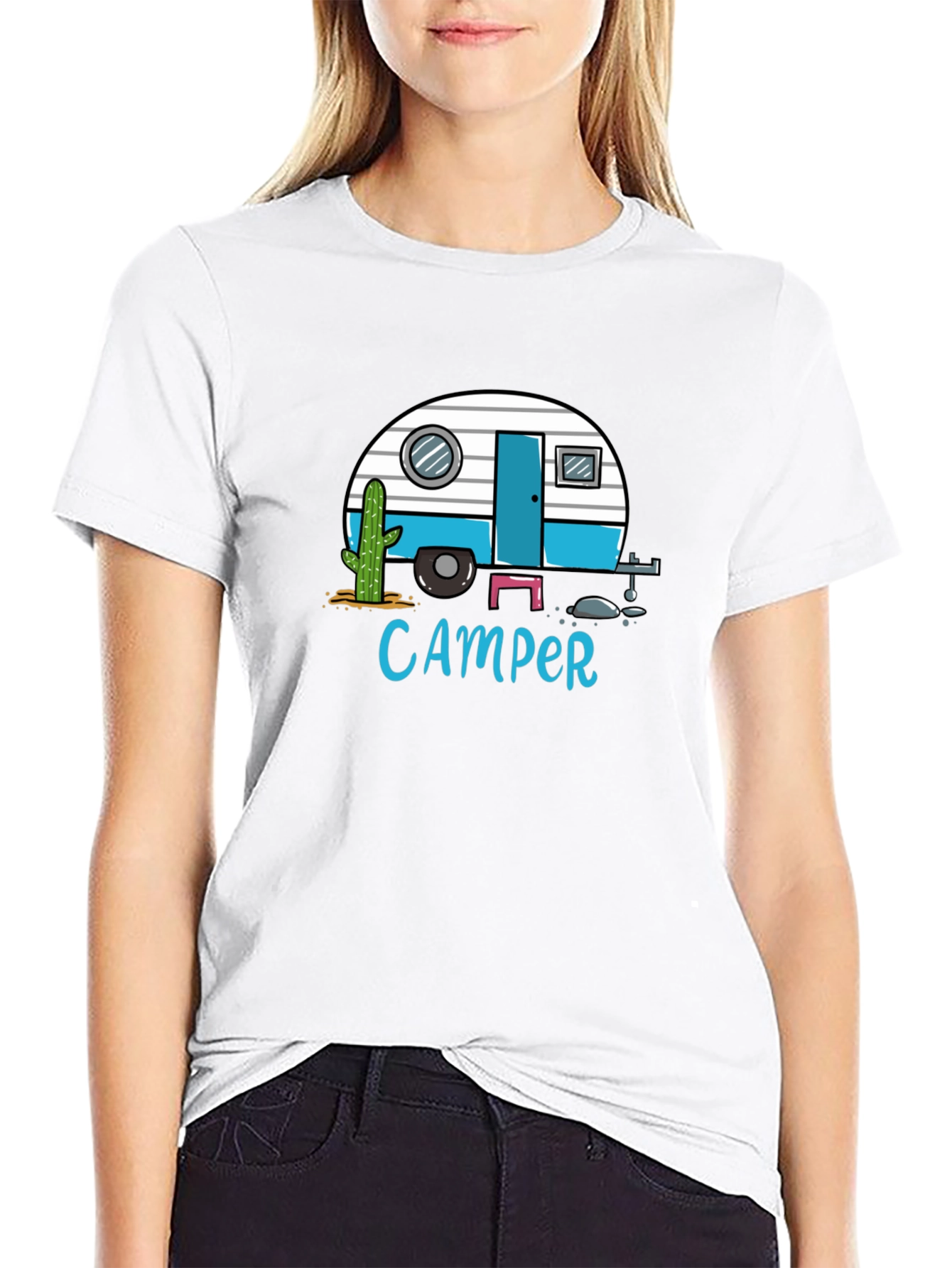 Black Camper Graphic T-Shirt - Black Tee view 9