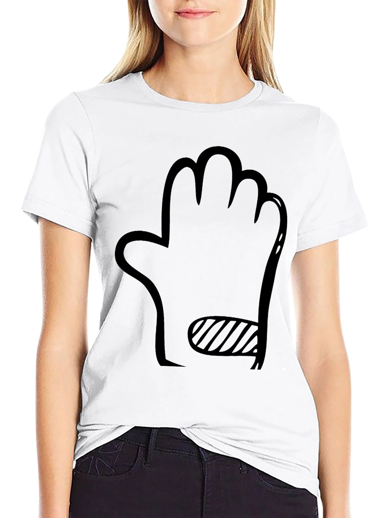 Black Novelty Hand Graphic Black T-Shirt view 9