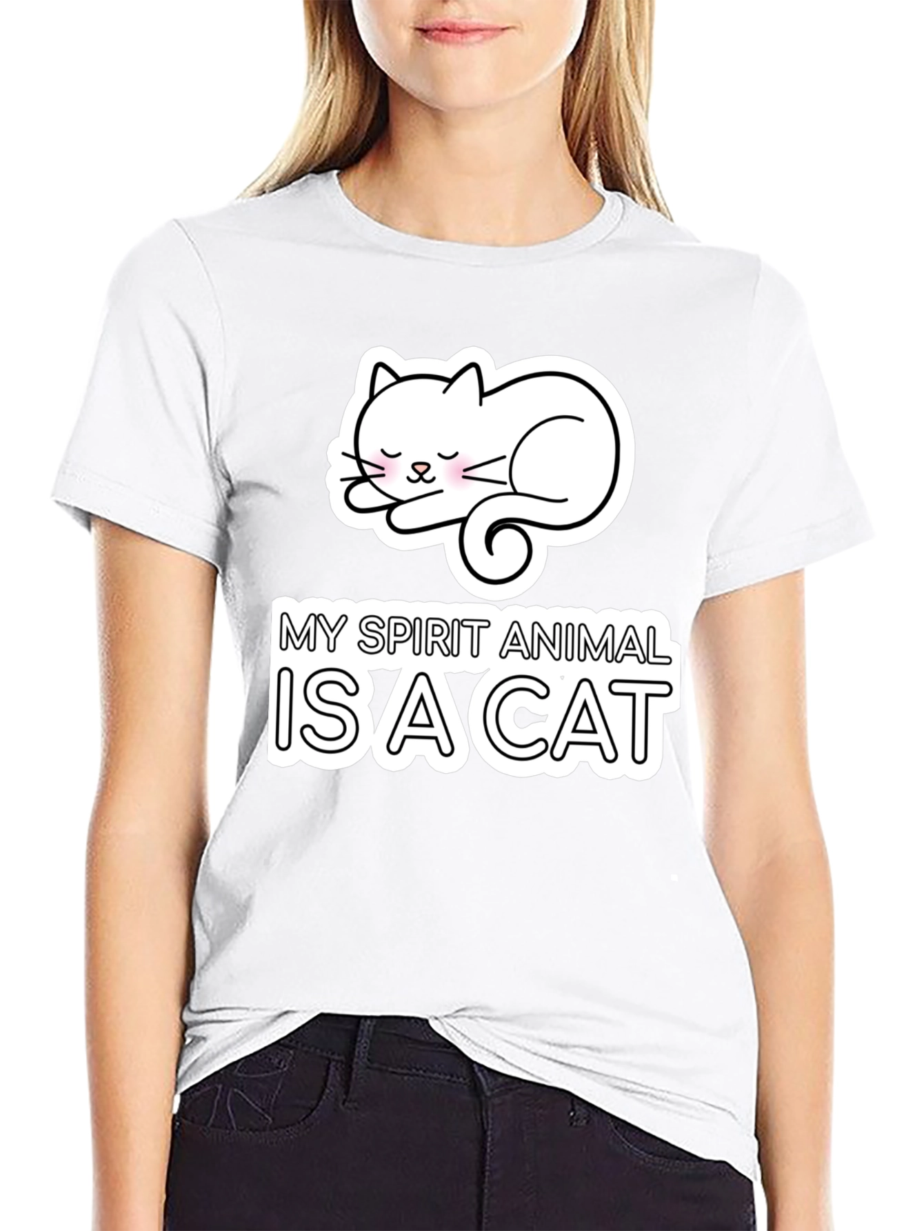 Black My Spirit Animal is a Cat T-Shirt view 9