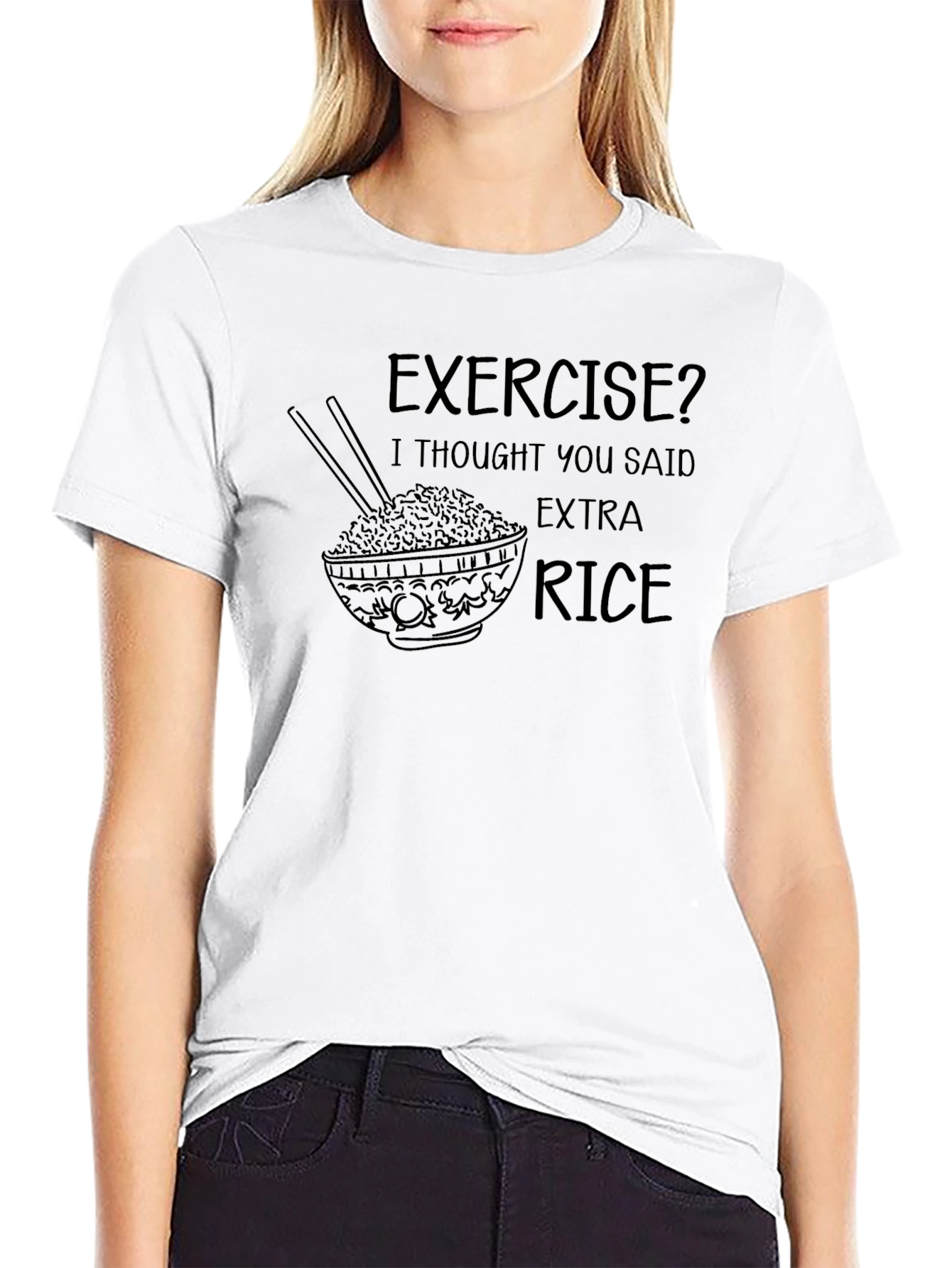 Black Extra Rice Black Tee - Funny Graphic T-Shirt view 9