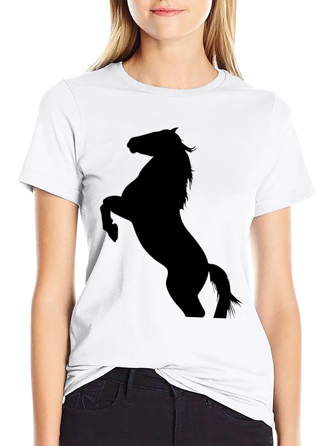 Black Black Horse Silhouette Tee - Equestrian Style view 9