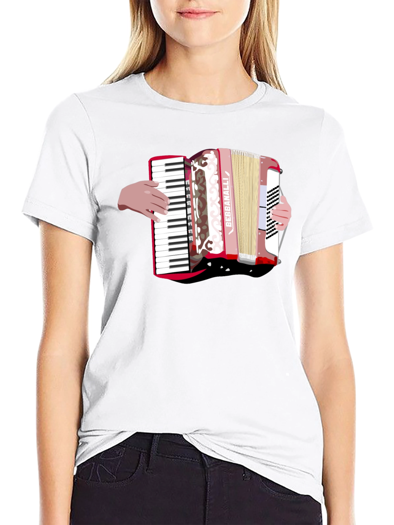 Black Accordion Graphic Black T-Shirt view 9
