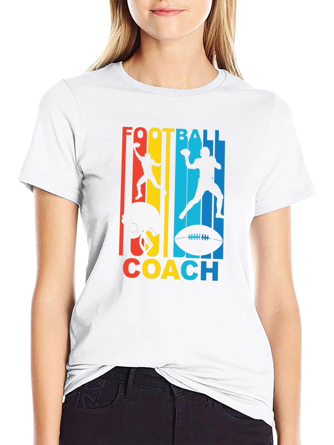 Black Football Coach Graphic T-Shirt view 9