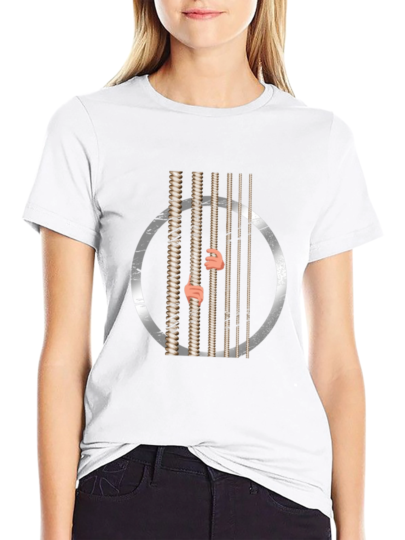 Black Guitar Strings Prison T-Shirt view 9