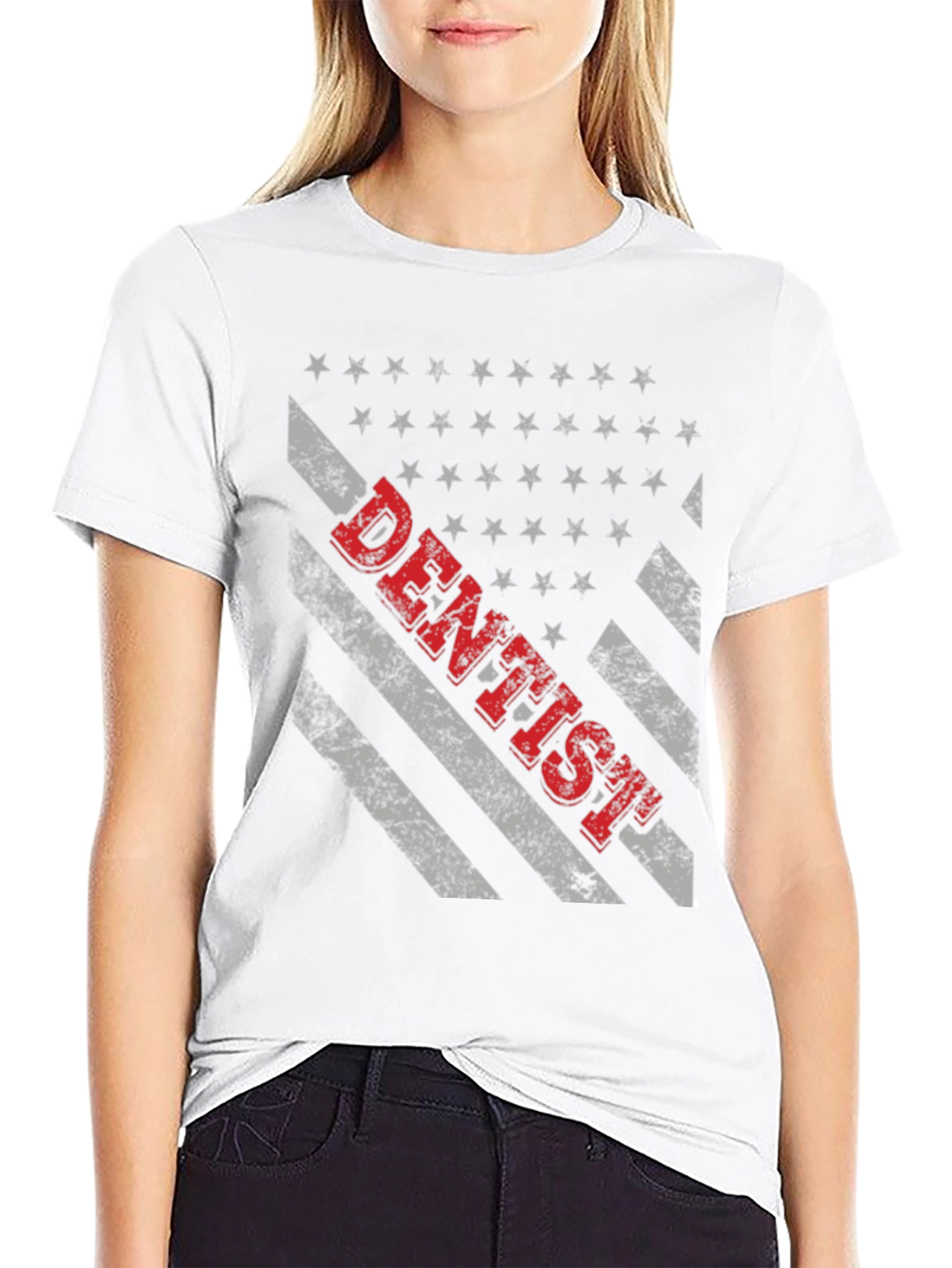 Black Dentist American Flag T-Shirt view 9
