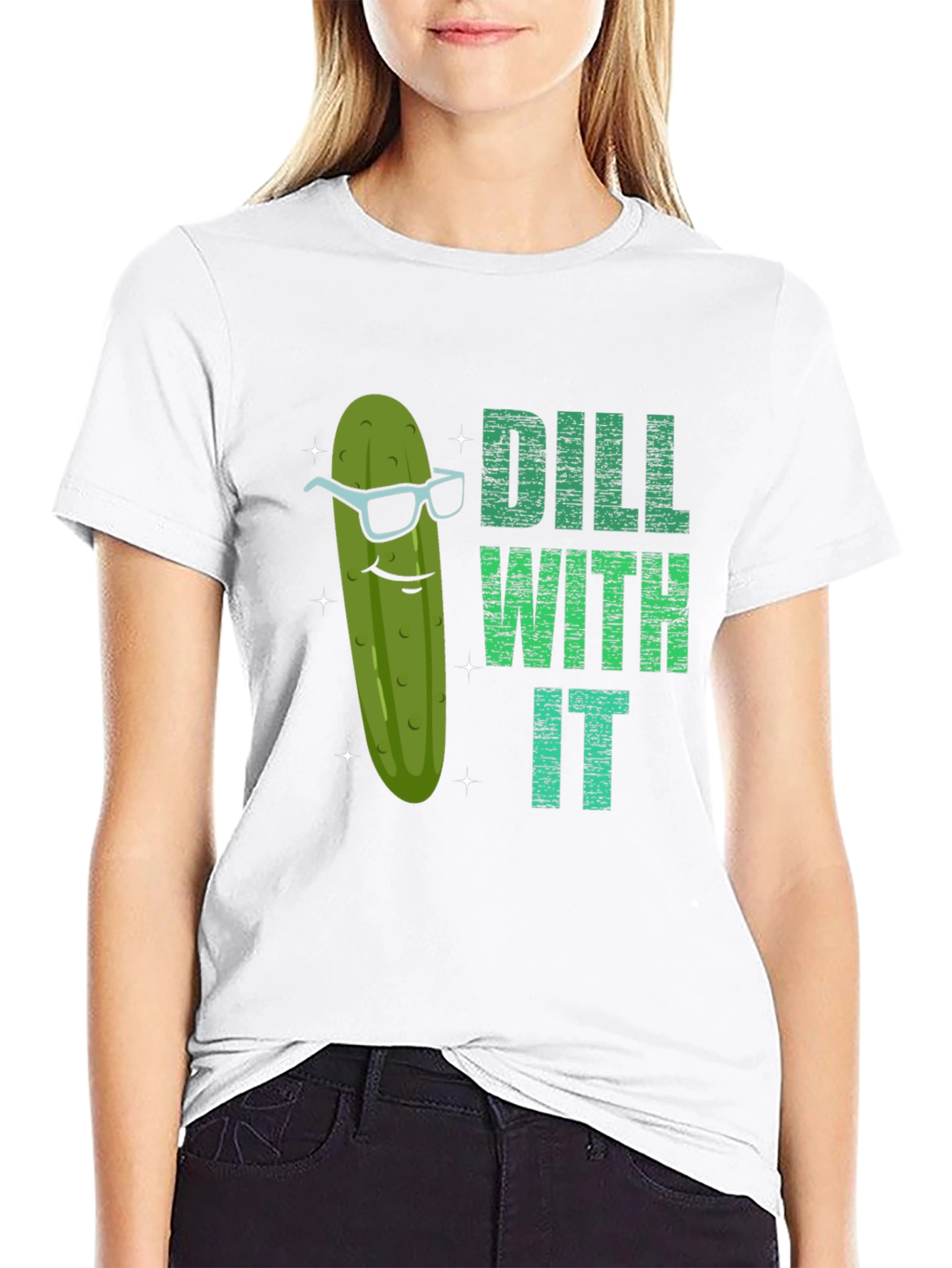 Black Dill With It Funny Pickle Graphic T-Shirt view 9