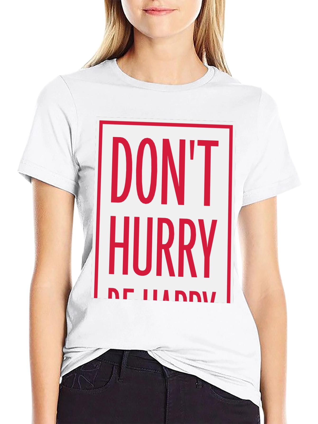 Black Don't Hurry Be Happy Graphic Tee view 9
