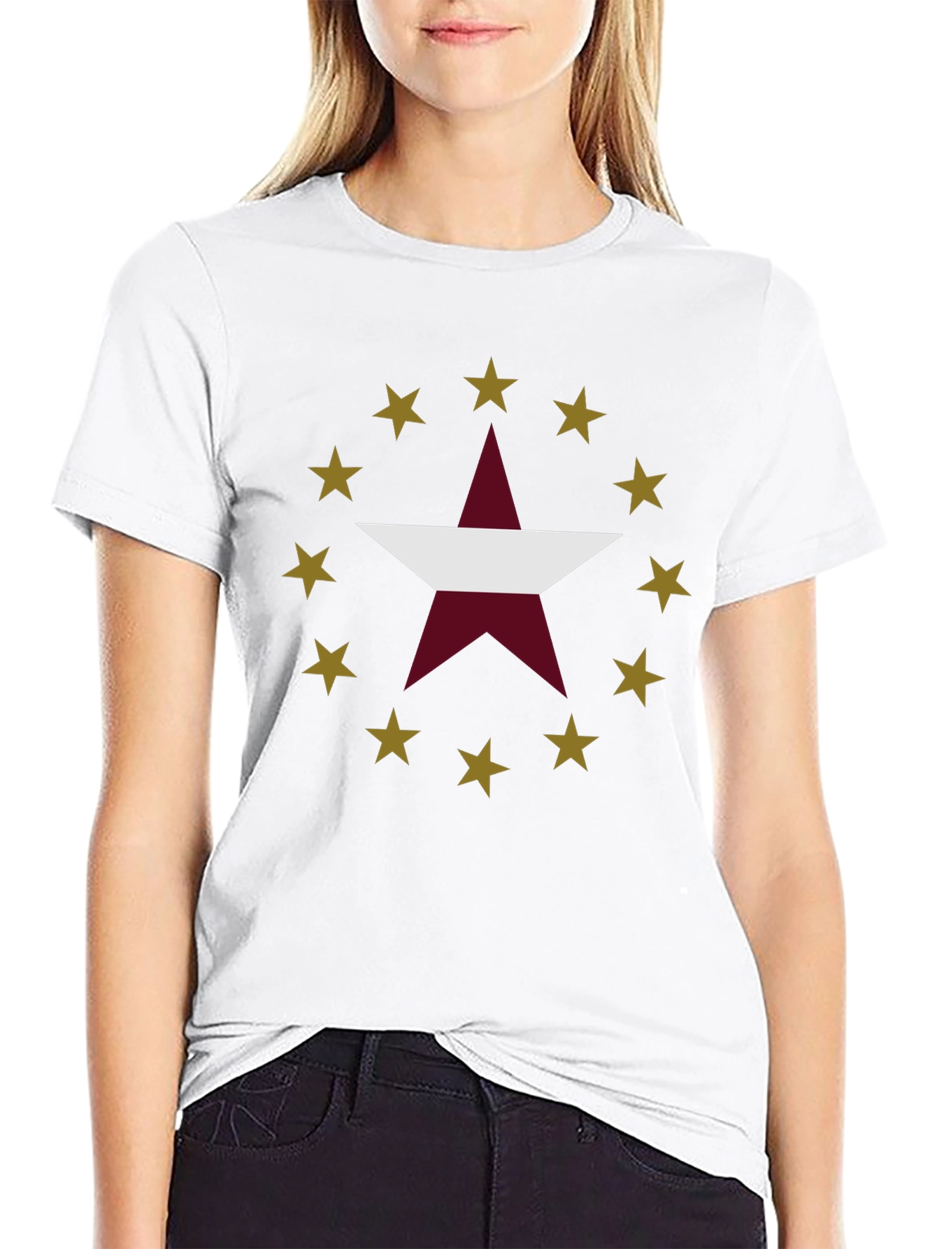 Black Star Design Black T-Shirt view 9