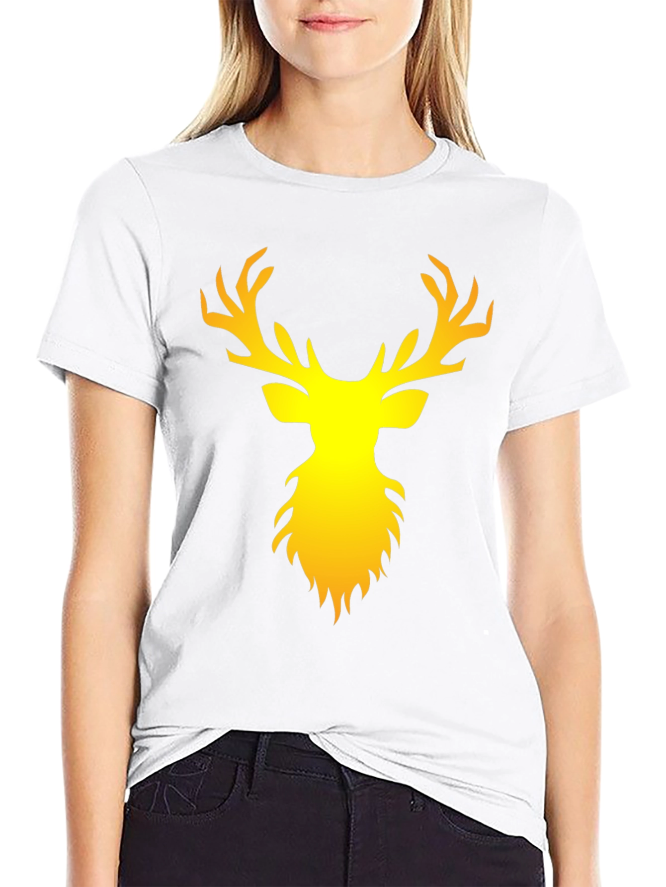 Black Stag Graphic Print Black T-Shirt view 9