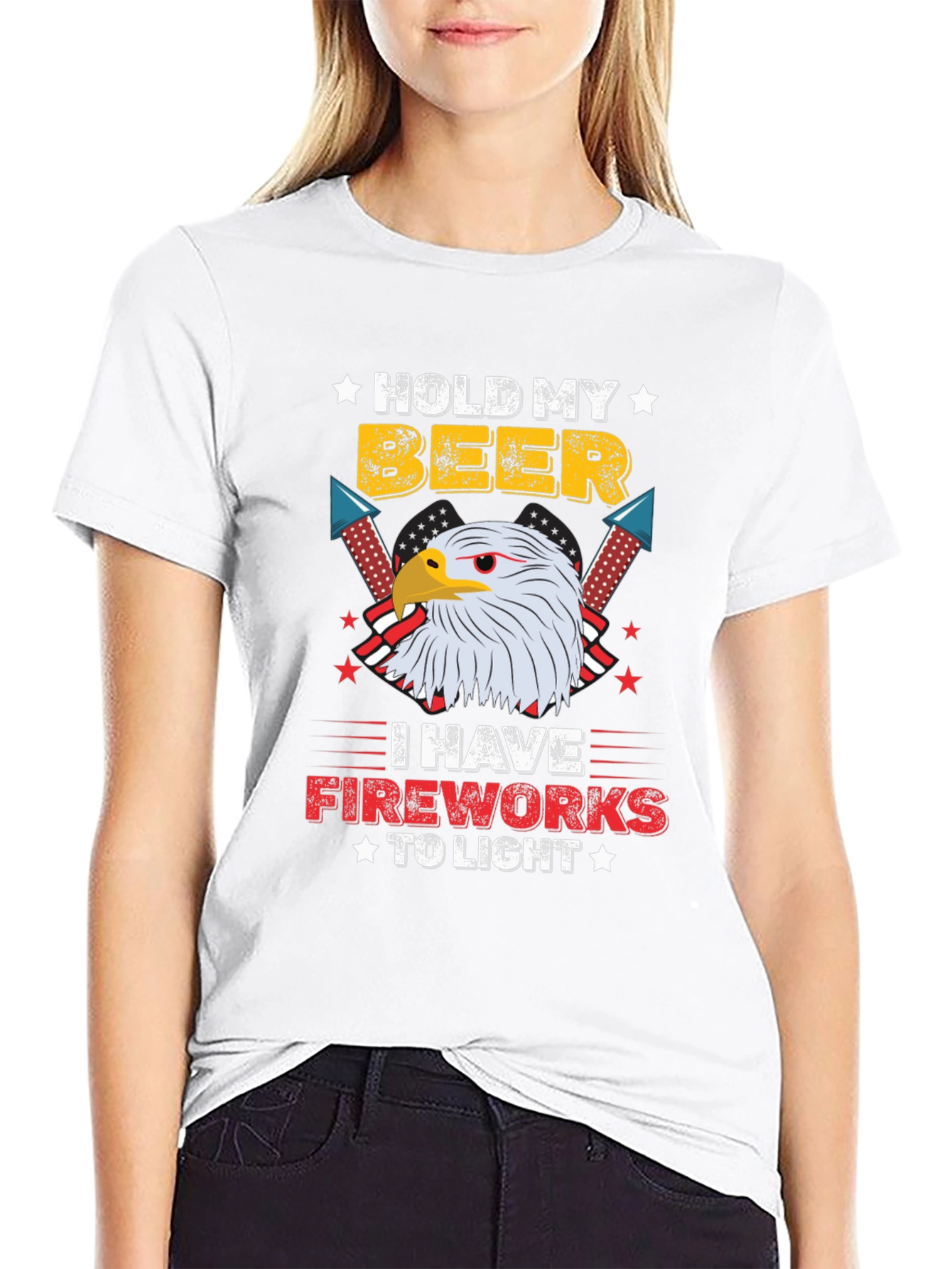 Black Hold My Beer I Have Fireworks To Light T-Shirt view 9