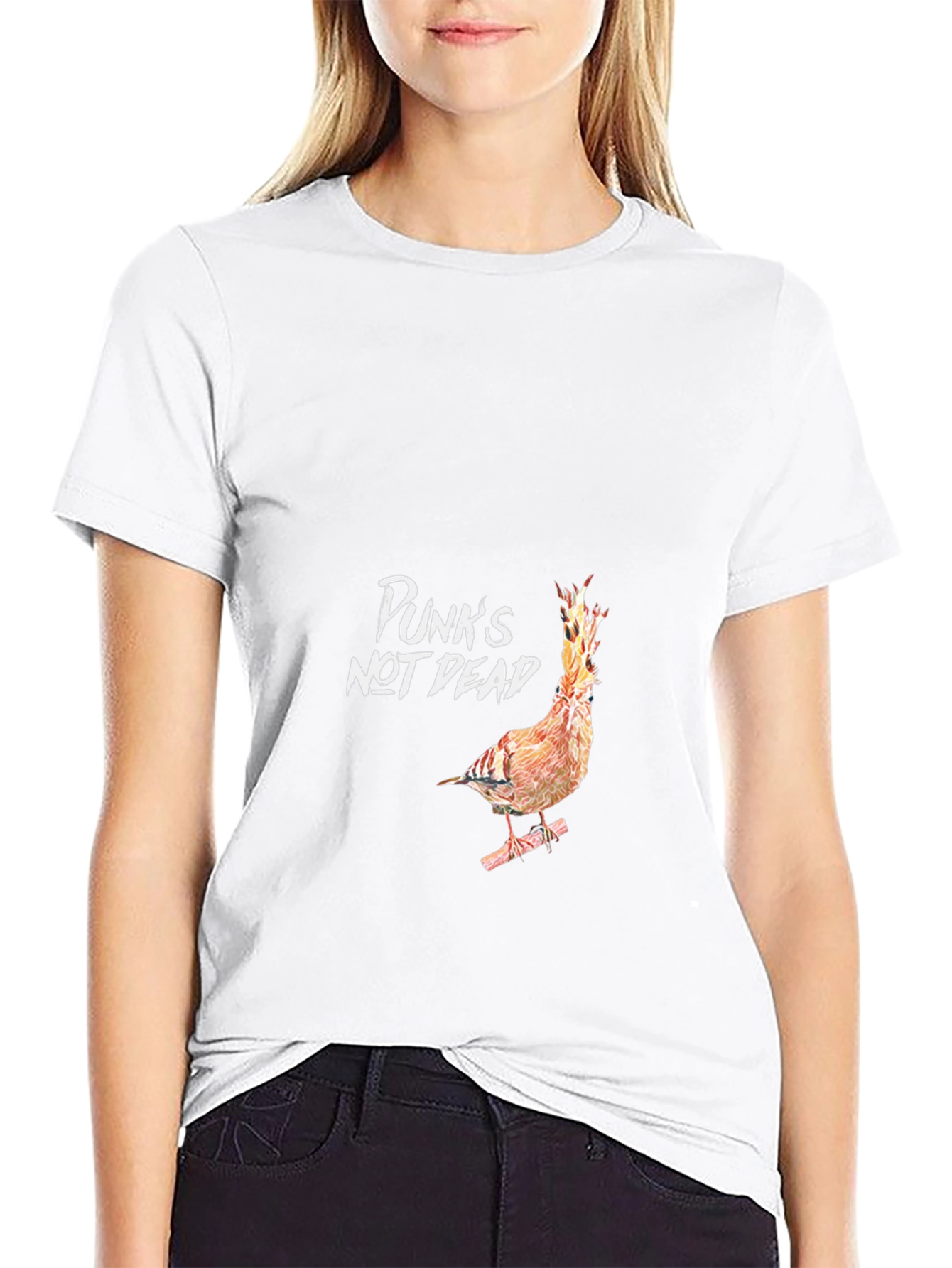 Black Punk's Not Dead T-Shirt - Bird on Fire Graphic Tee view 9