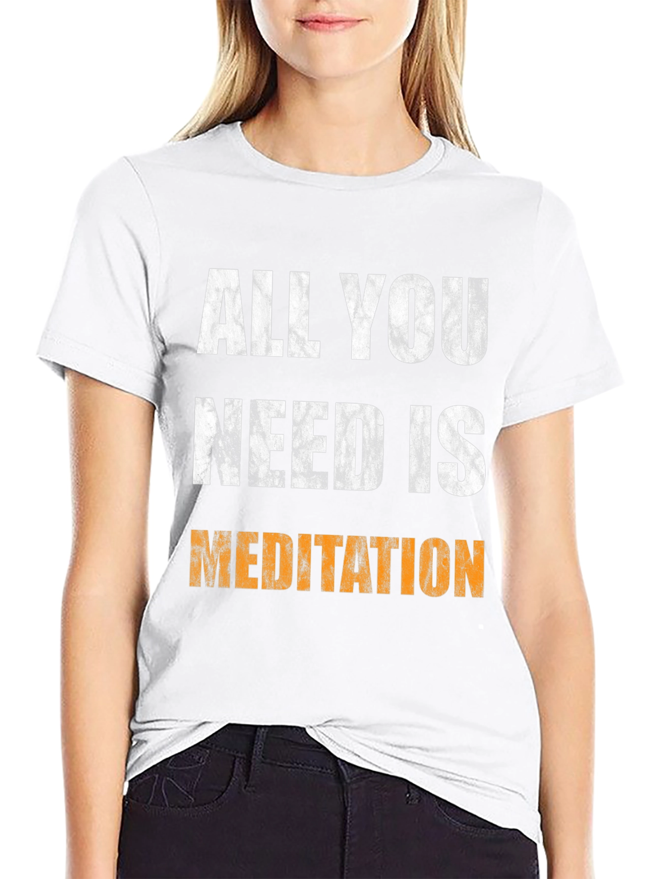 Black All You Need Is Meditation Graphic Tee view 9
