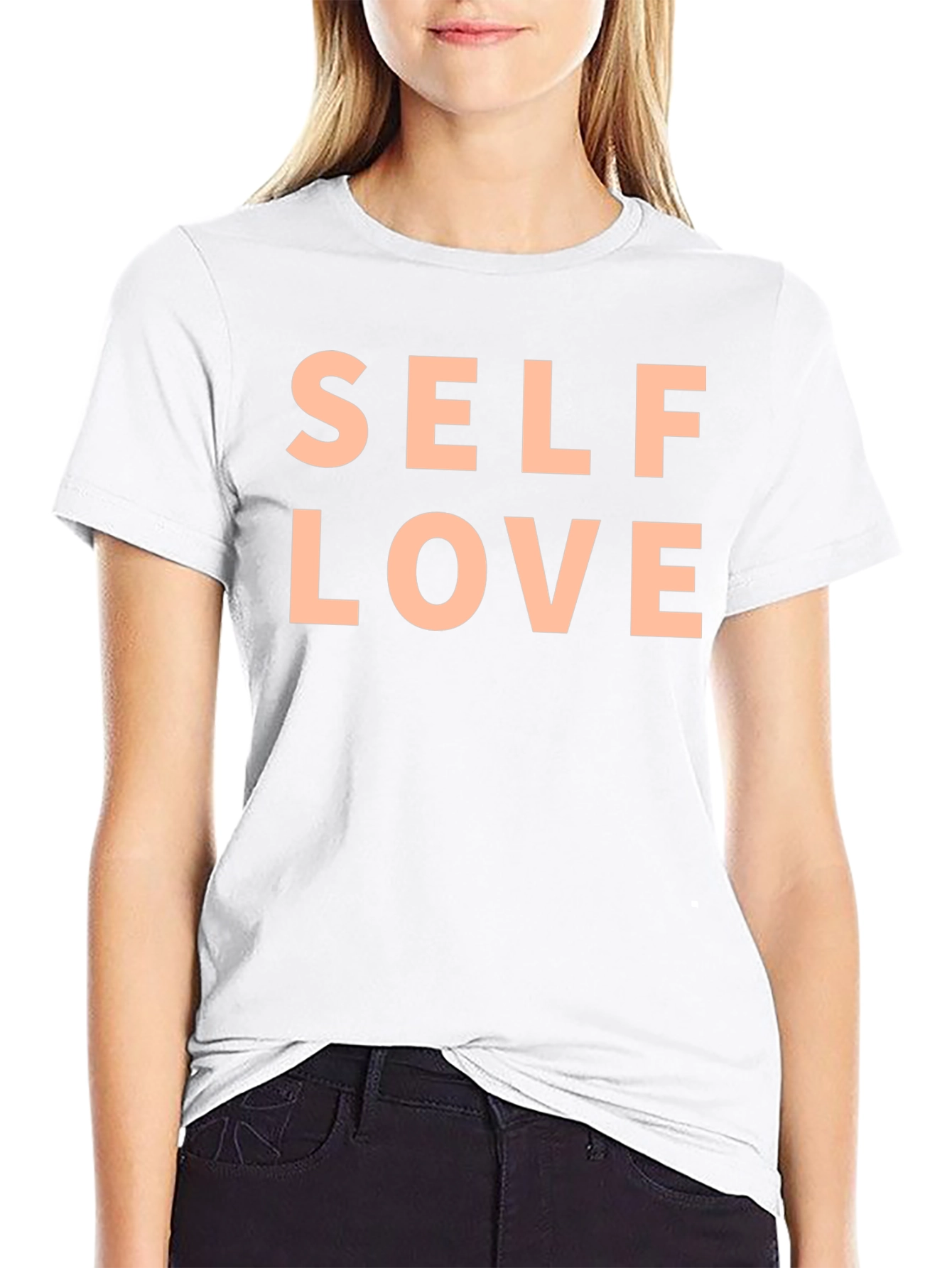 Black Self Love Graphic Tee - Black Cotton T-Shirt view 9
