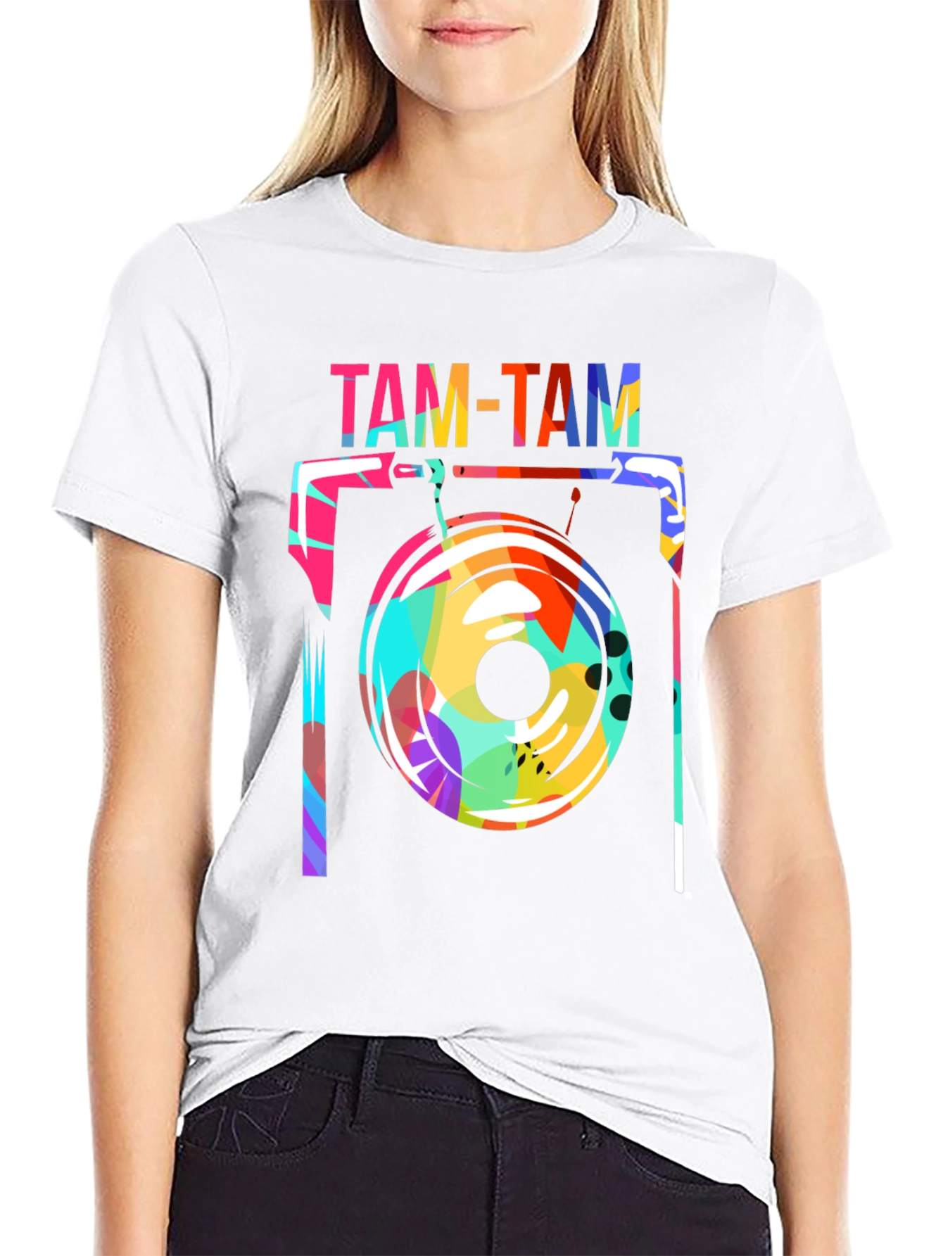 Black Funky Tam-Tam Gong Graphic Tee - Black view 9