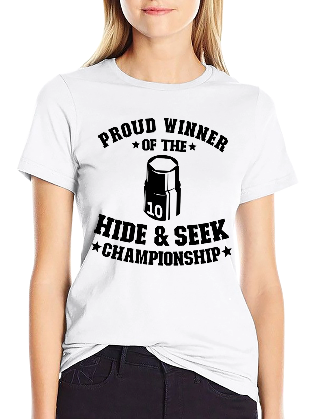 Black Proud Winner Hide & Seek Championship T-Shirt view 9