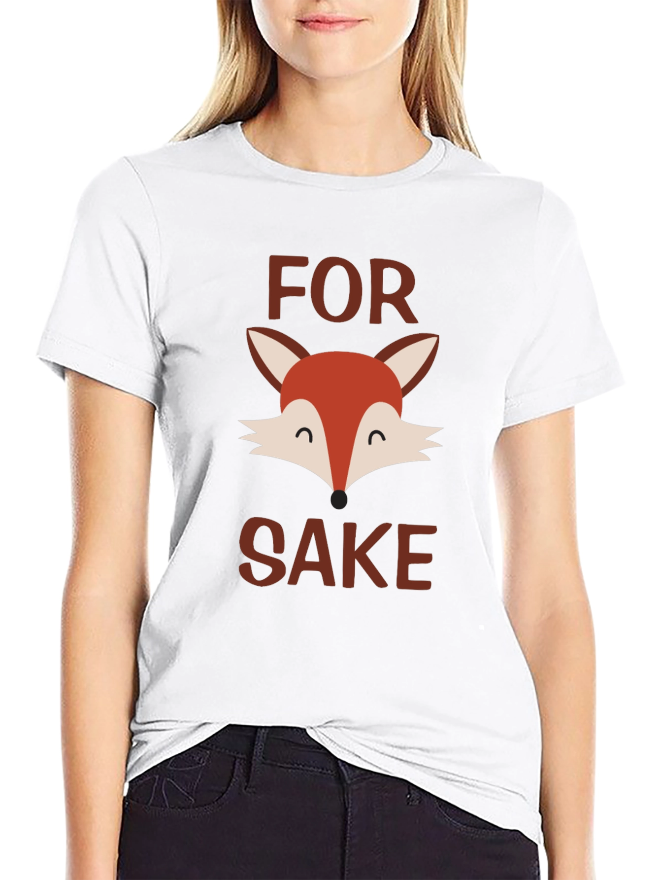 Black For Fox Sake T-Shirt - Funny Animal Graphic Tee view 9