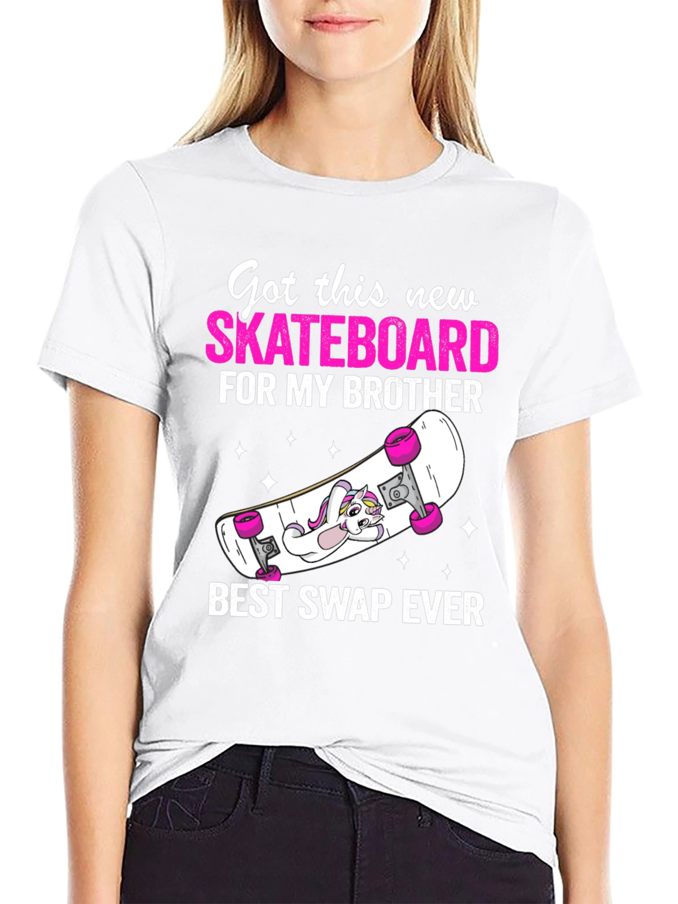 Black Skateboard Brother Graphic Tee - Best Swap Ever! view 9