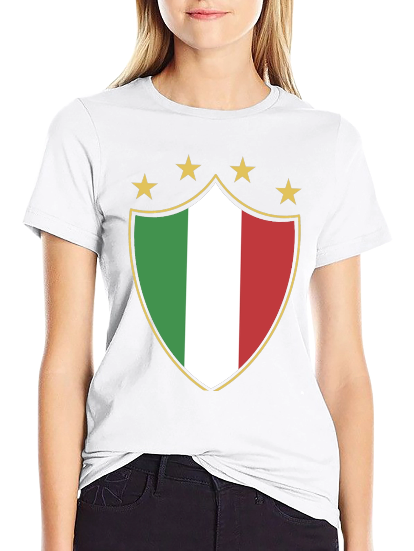 Black Italy Shield Star Graphic Tee view 9